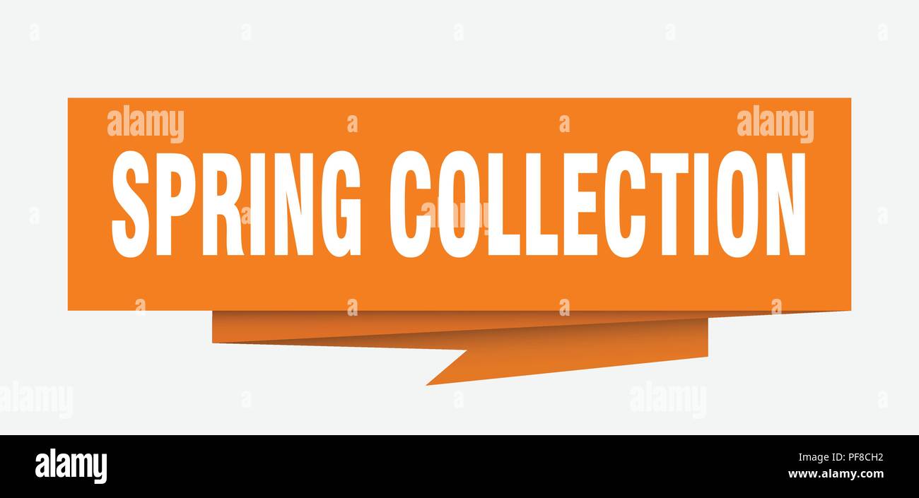 spring collection sign. spring collection paper origami speech bubble ...