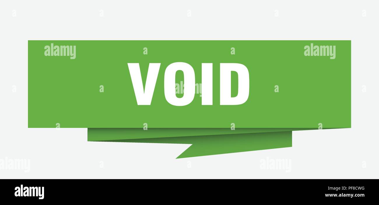 void sign. void paper origami speech bubble. void tag. void banner Stock Vector