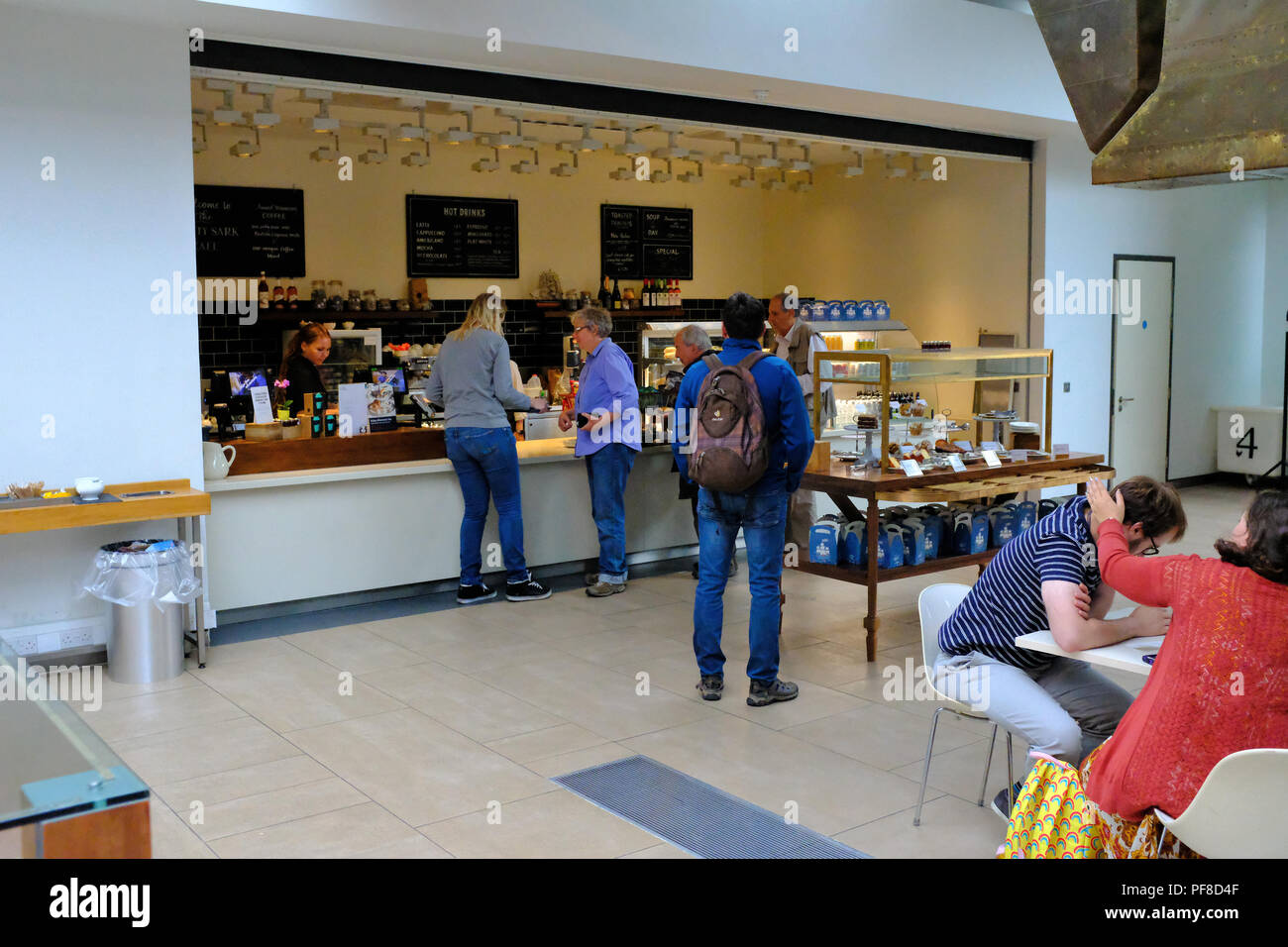 Cafe at The Cutty Sark at Greenwich London UK Stock Photo