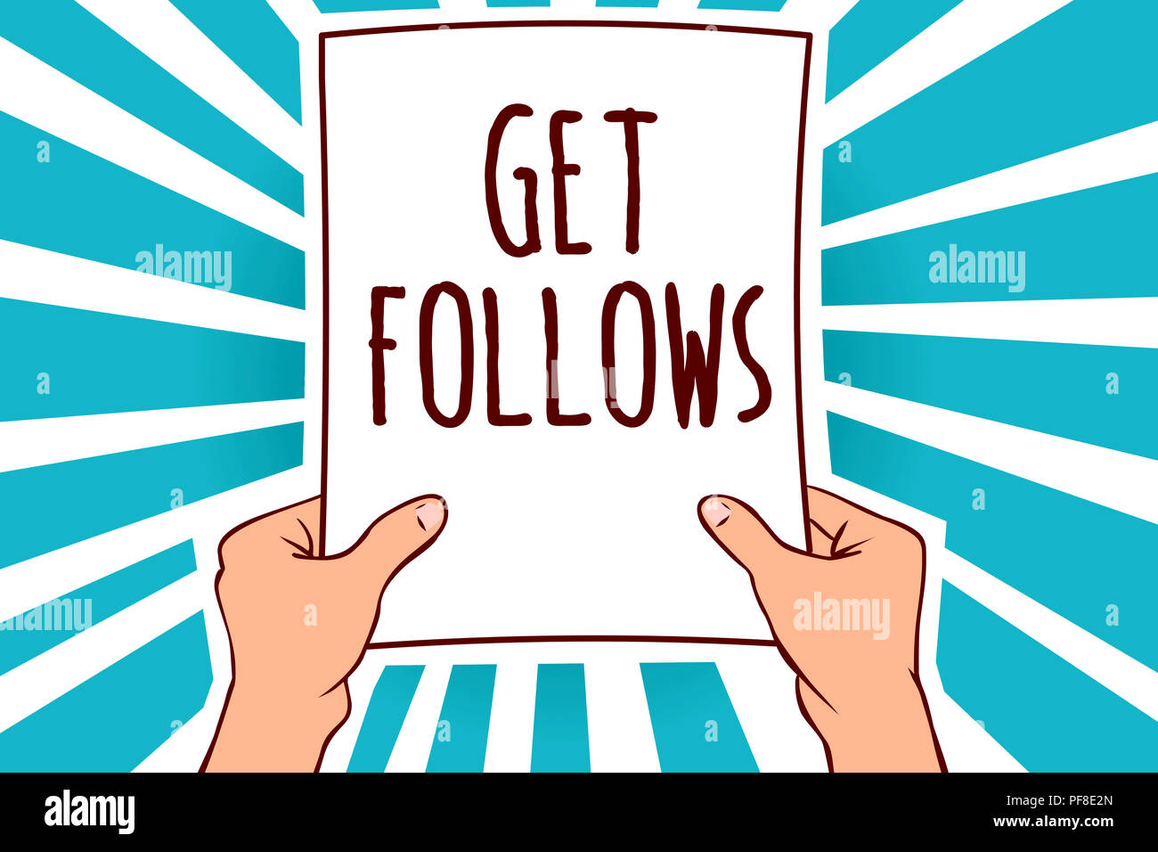 Word writing text Get Follows. Business concept for person who imitates ...