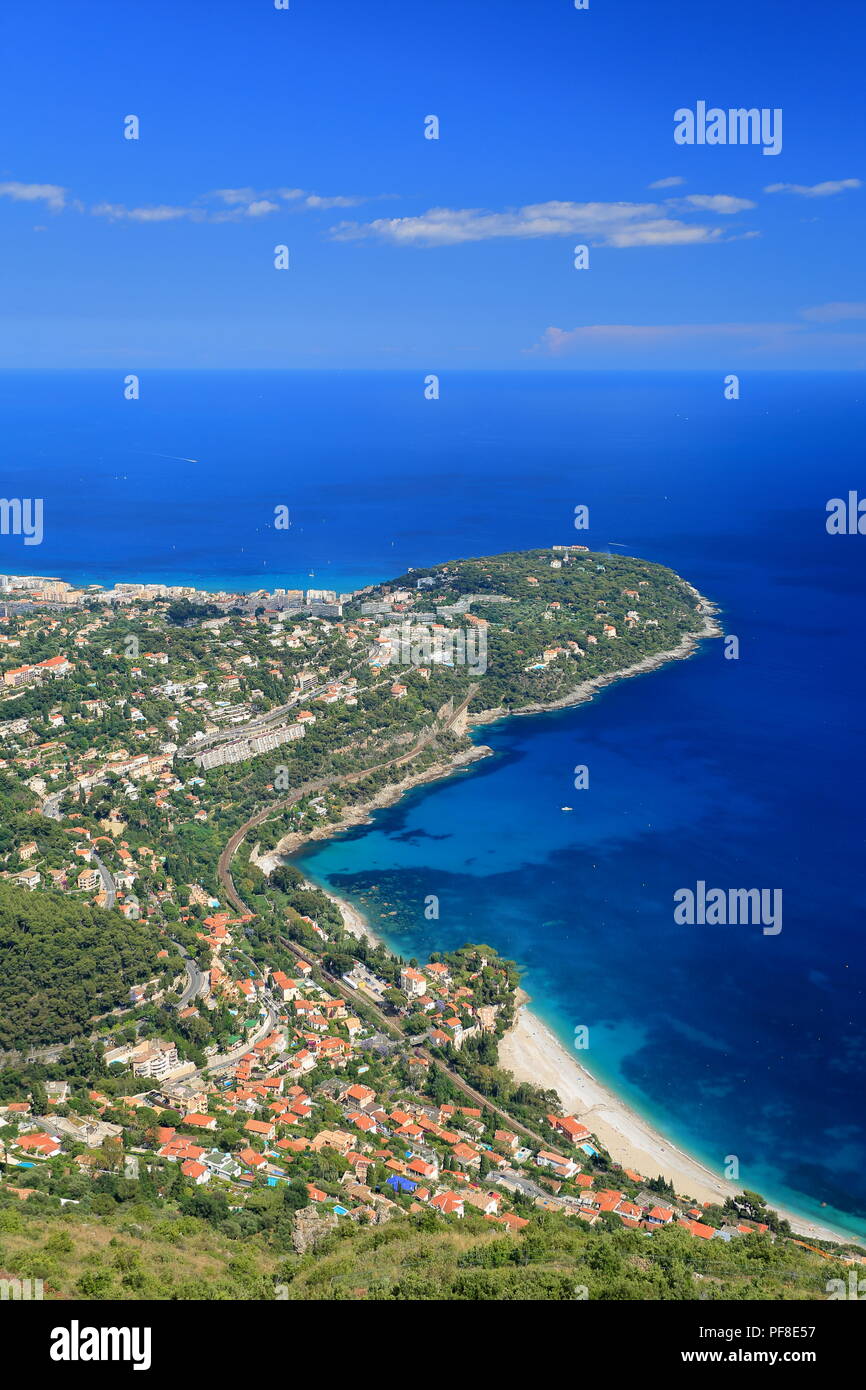 Aerial view of Roquebrune Cap Martin, AlpesMaritimes, 06, Cote d'Azur