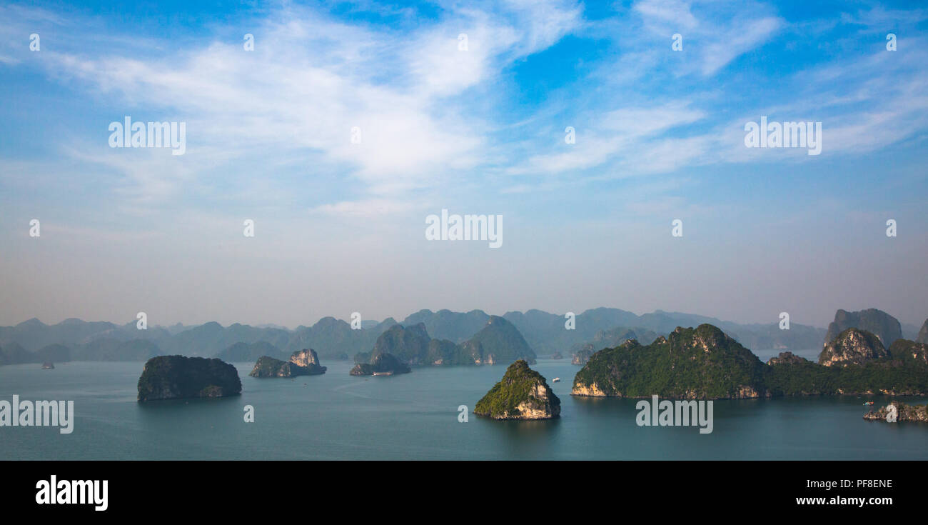 Early morning on Halong Bay, northern Vietnam Stock Photo