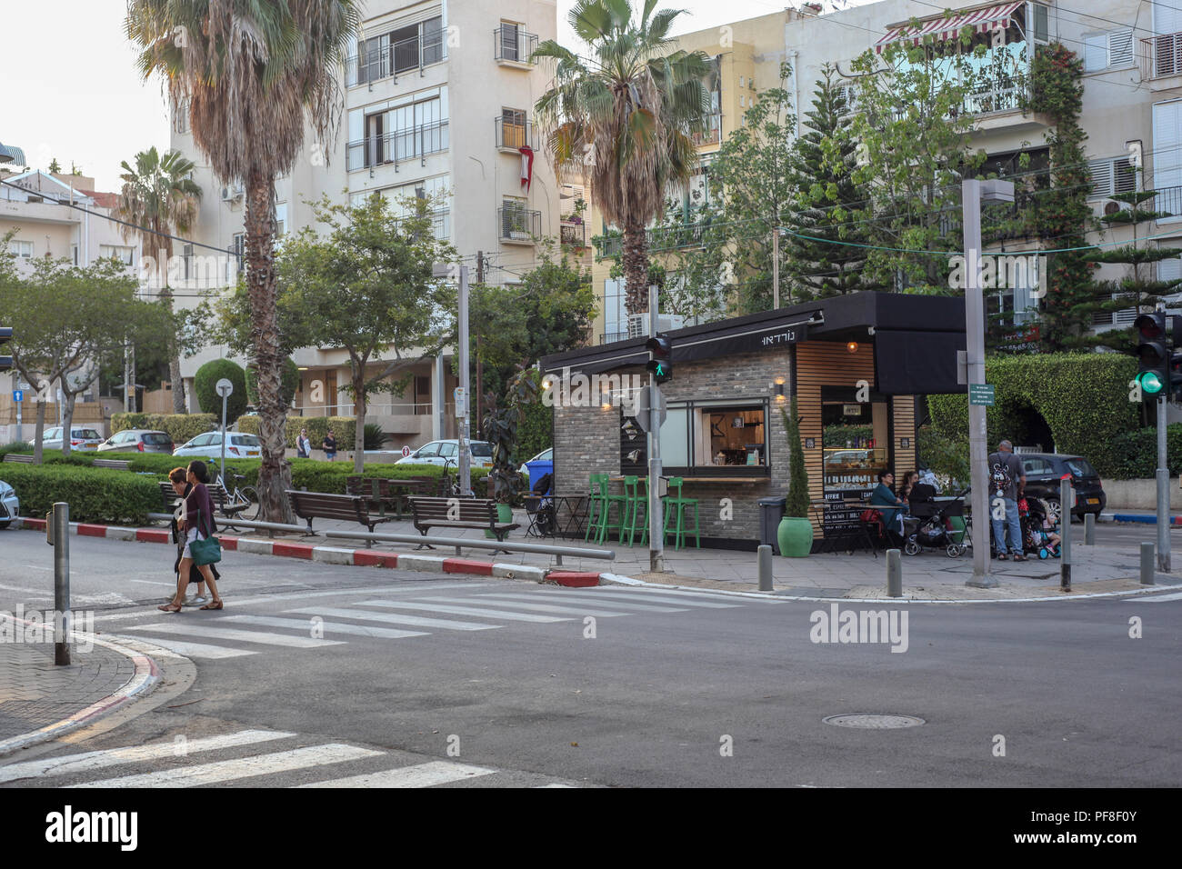 A kiosk in Sderot Nordau (Nordau Boulevard) Tel Aviv, Israel Stock Photo