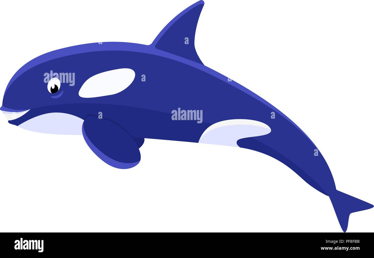 Vector illustration cartoon cute killer whale Stock Vector