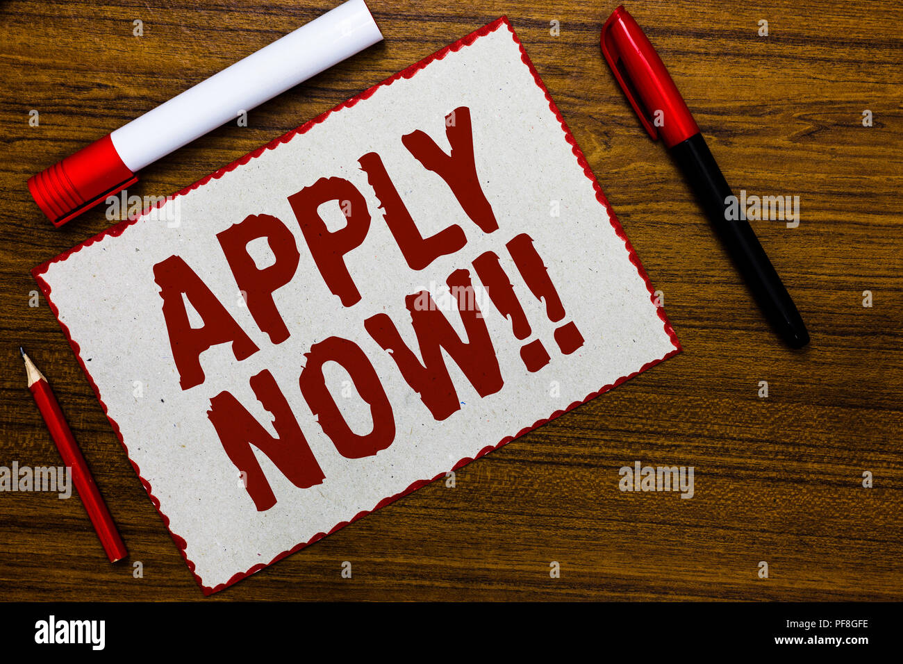 Handwriting text writing Apply Now. Concept meaning Make a formal ...