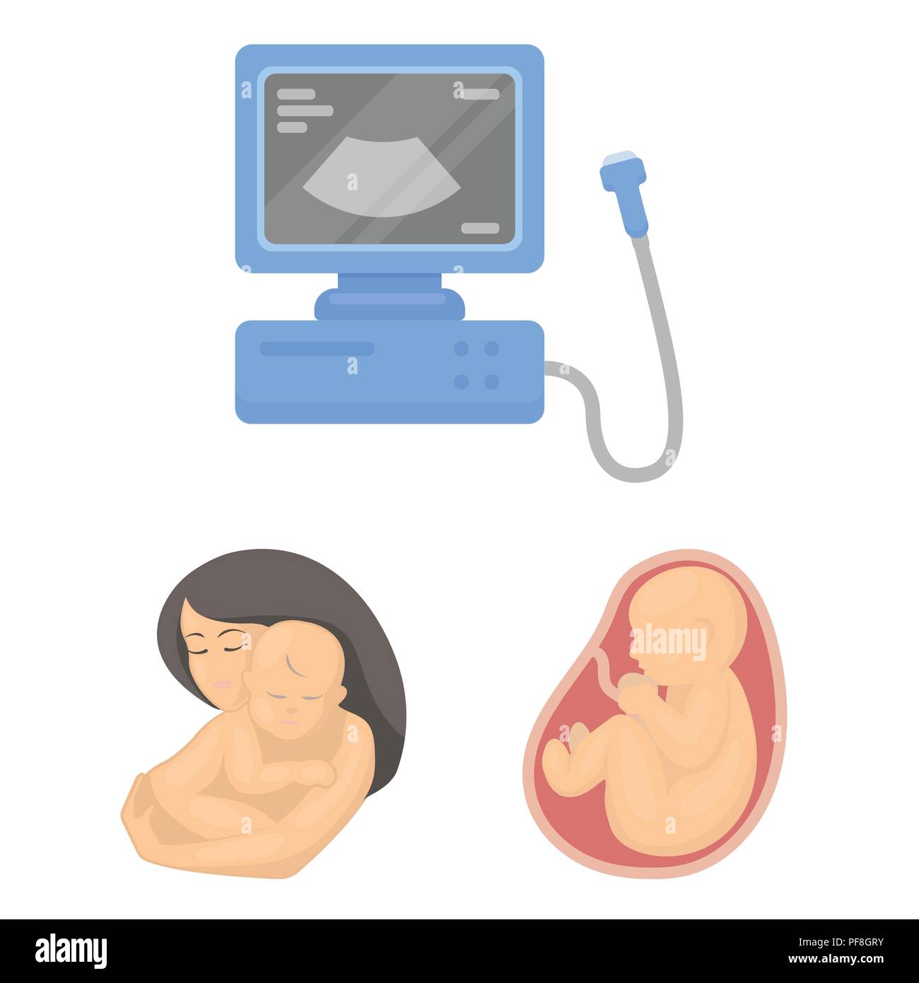 Baby in womb cartoon icon hi-res stock photography and images - Alamy