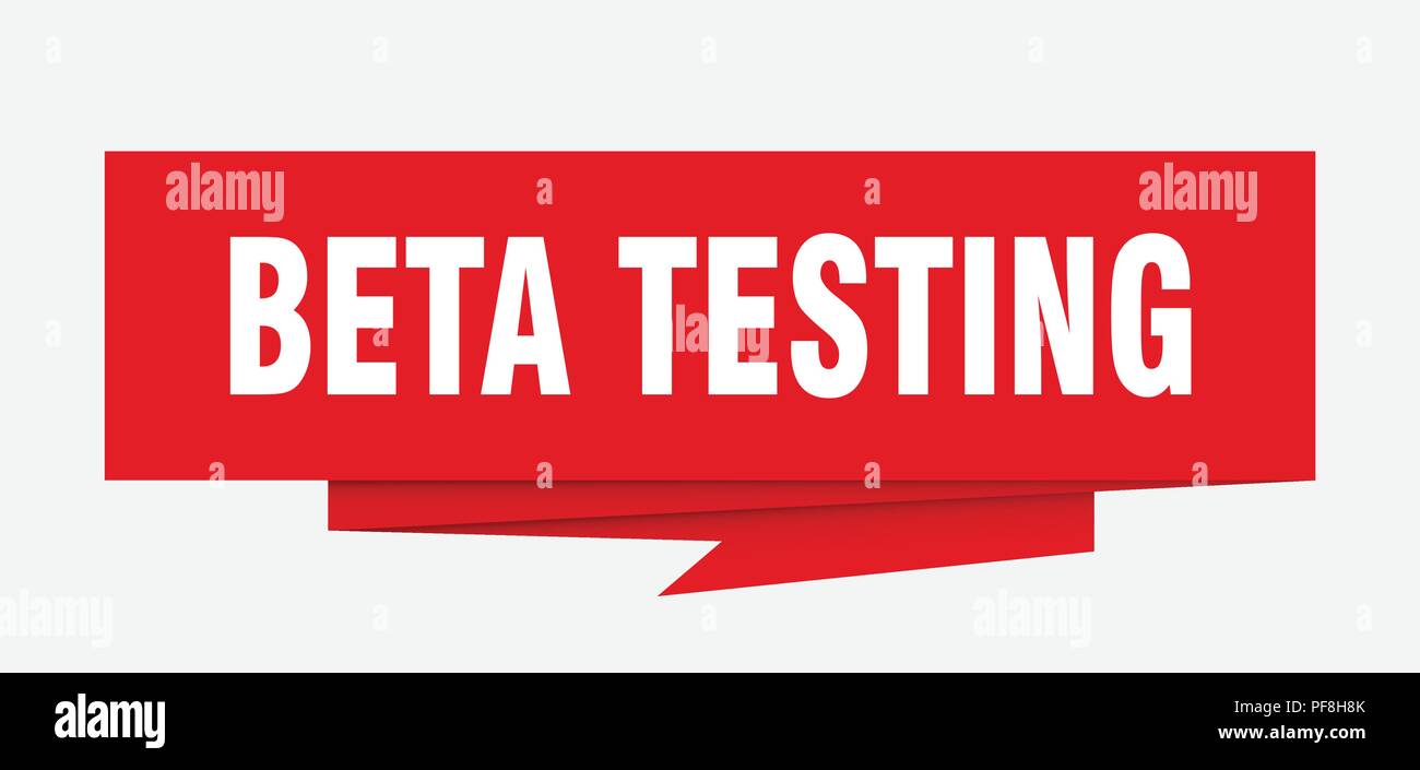 beta testing sign. beta testing paper origami speech bubble. beta testing tag. beta testing banner Stock Vector