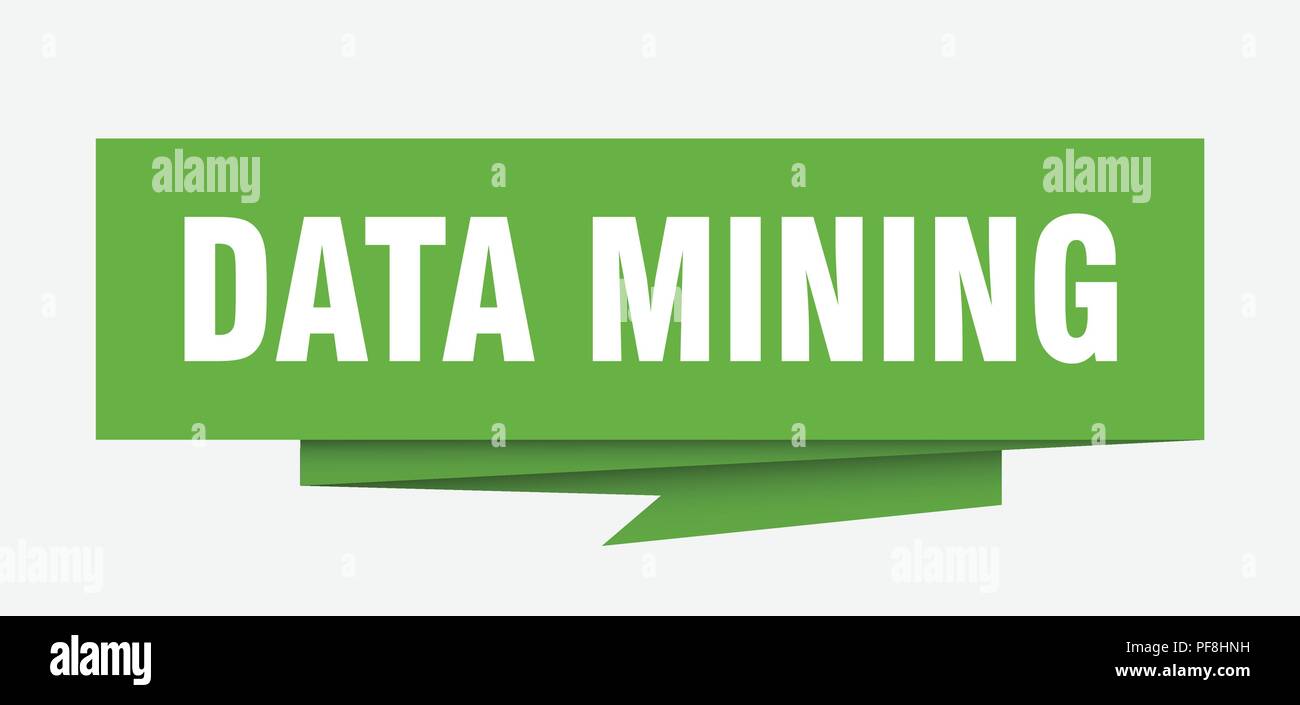 data mining sign. data mining paper origami speech bubble. data mining tag. data mining banner Stock Vector