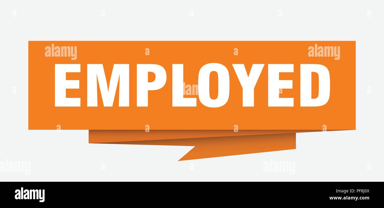 employed sign. employed paper origami speech bubble. employed tag. employed banner Stock Vector