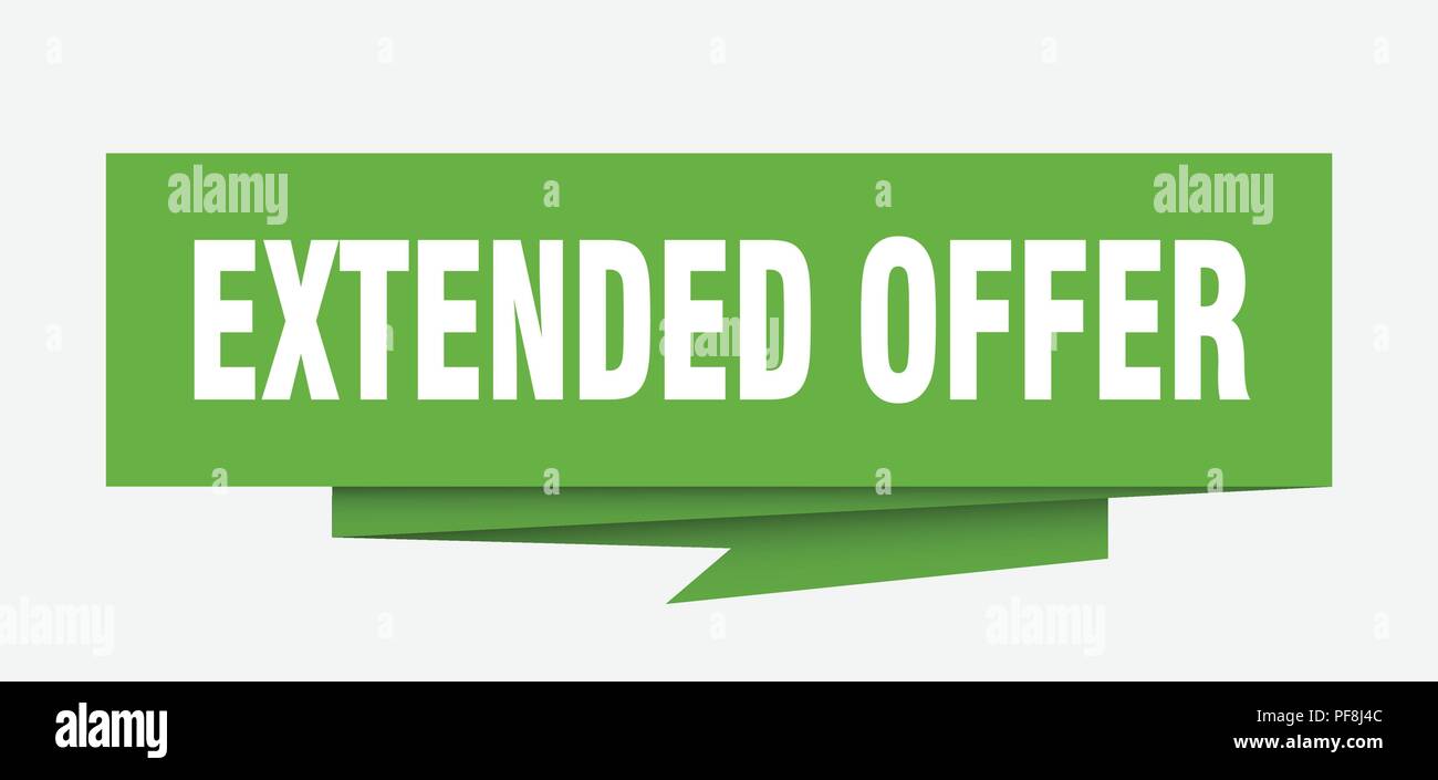 extended offer sign. extended offer paper origami speech bubble ...