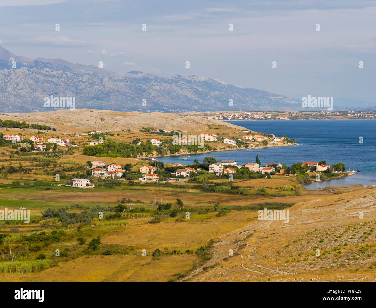 Landscape Vlasici on Pag island in Croatia Stock Photo
