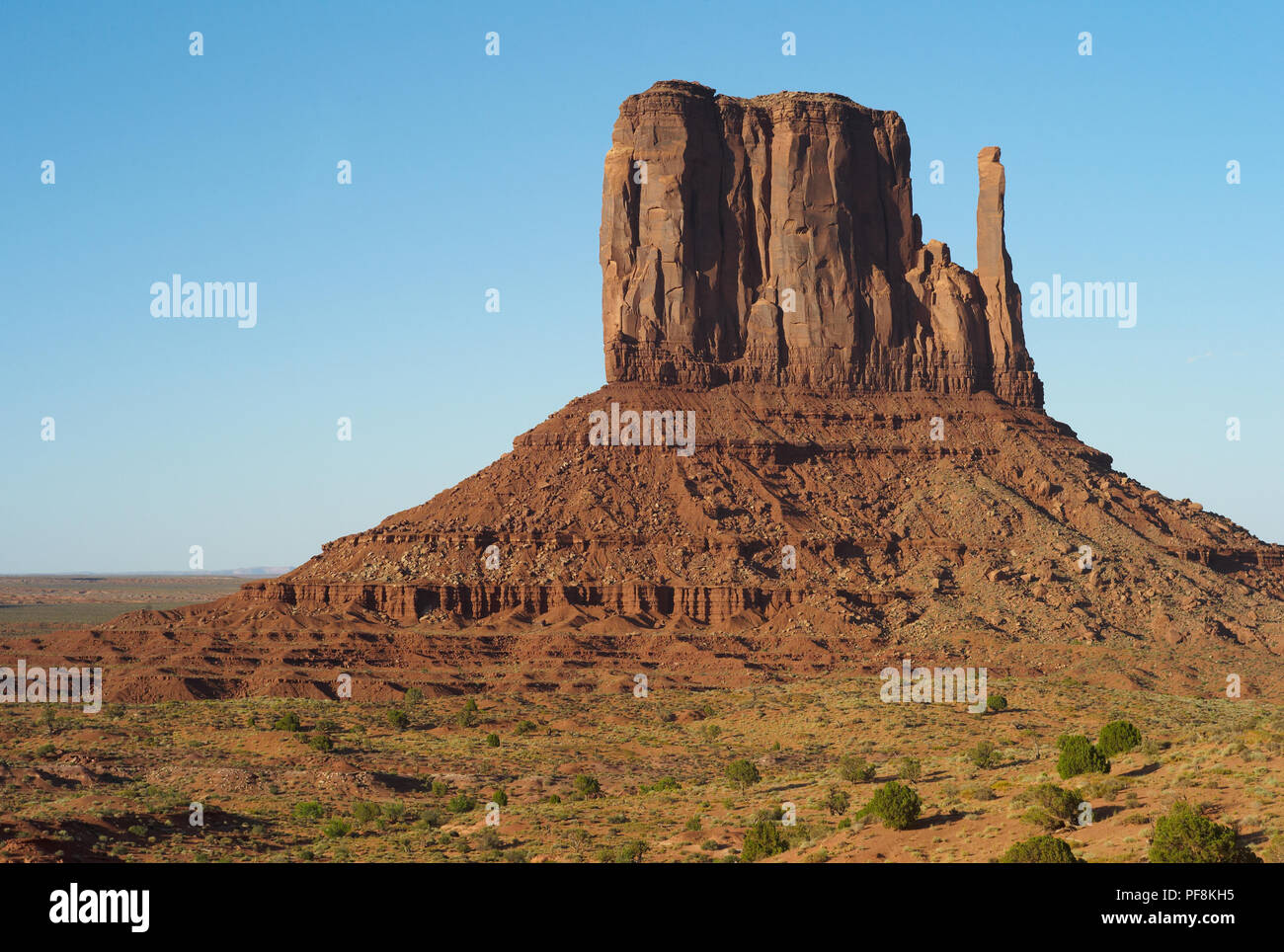 Breathtaking Landscape of West Mitten Butte - Monument Valley, USA Stock Photo