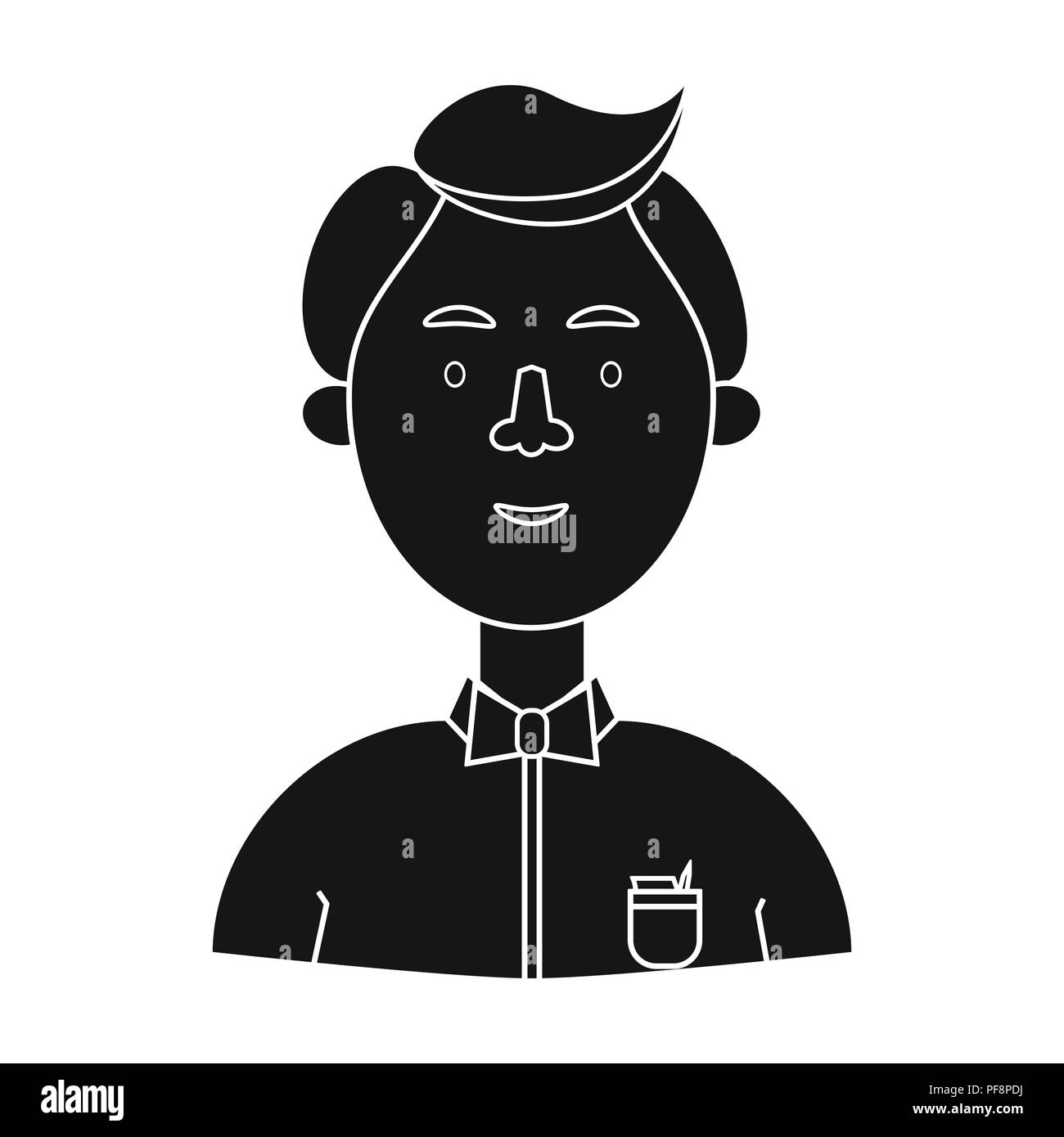 Scientist icon in black style isolated on white background. People of