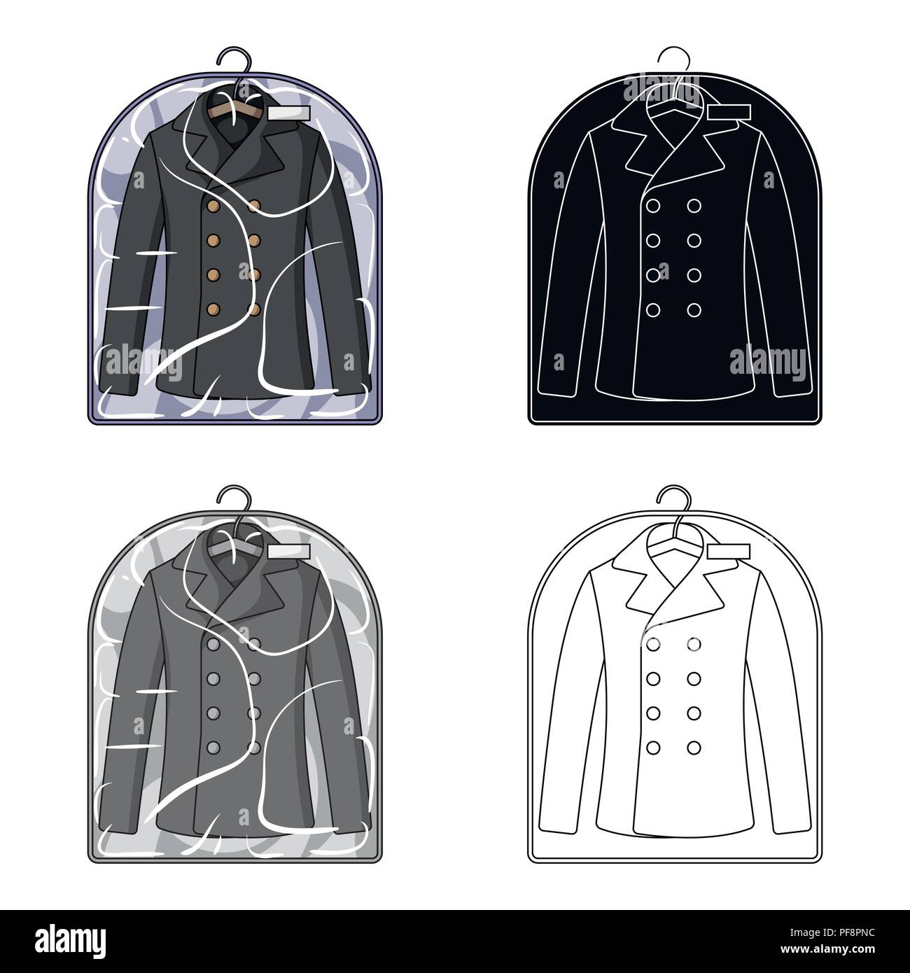 Clean clothes in the cover. Dry cleaning single icon in cartoon style ...