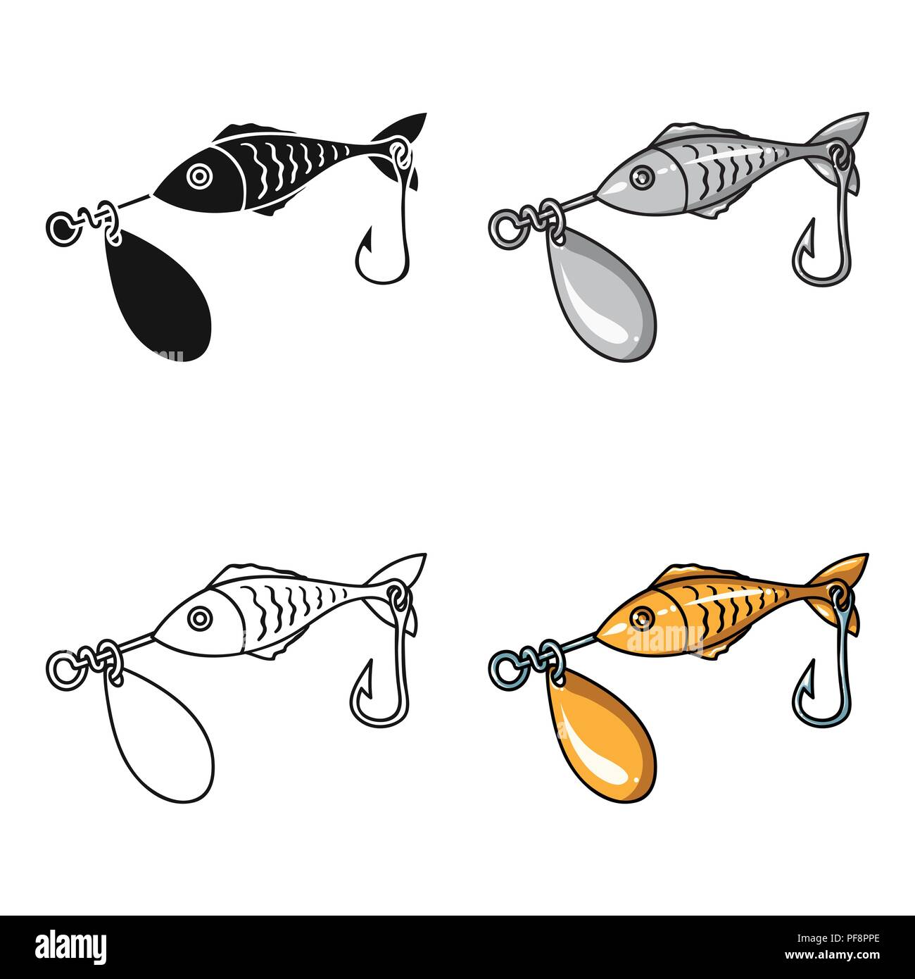 Fishing bait icon in cartoon design isolated on white background. Fishing  symbol stock vector illustration Stock Vector Image & Art - Alamy