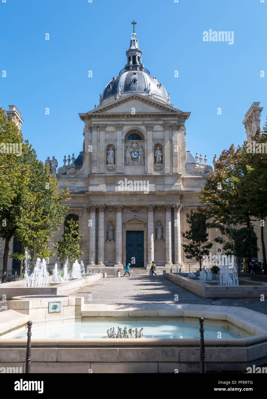 Tower of the Sorbonne University in Paris Stock Photo