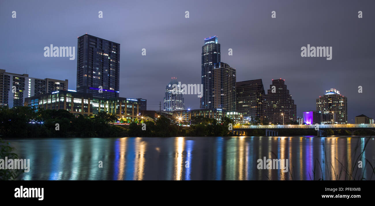 Downtown Austin, Texas from the Colorado River Stock Photo