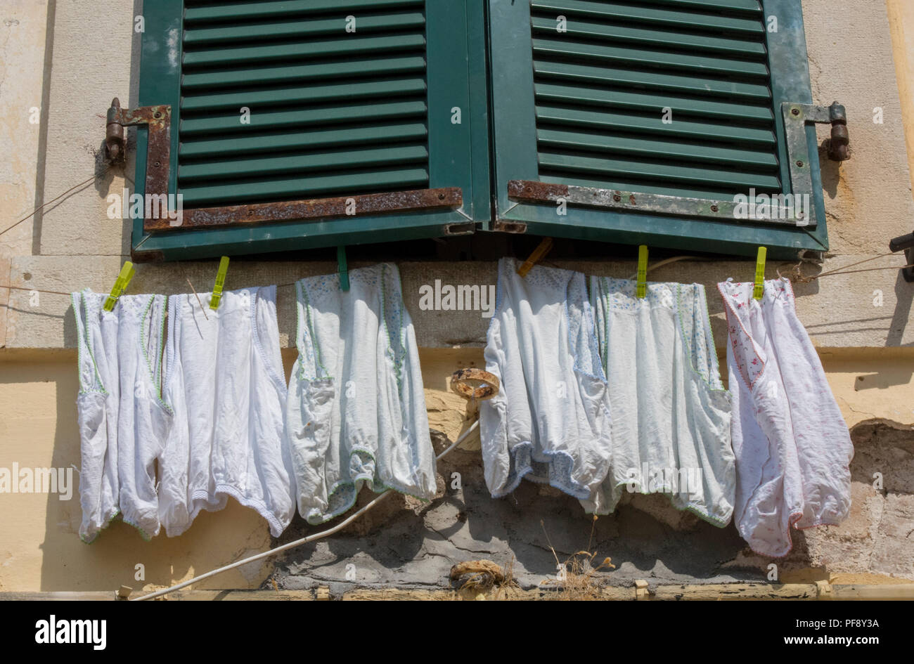 Washing Line With Small And Obese Knickers High-Res Stock Photo