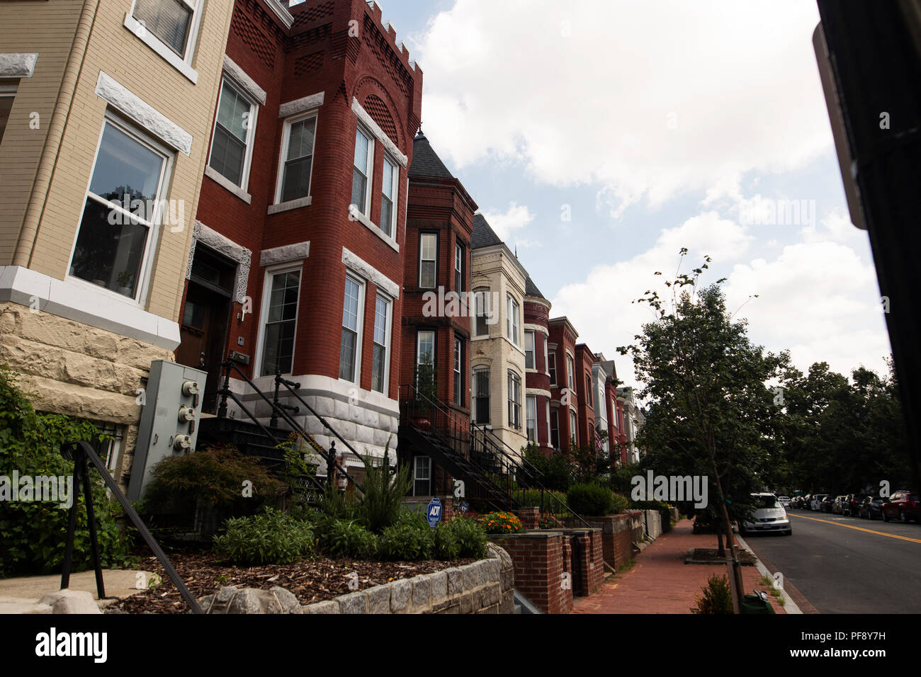 Historic row houses in the historic Capitol Hill neighborhood of Washington, DC, USA Stock Photo
