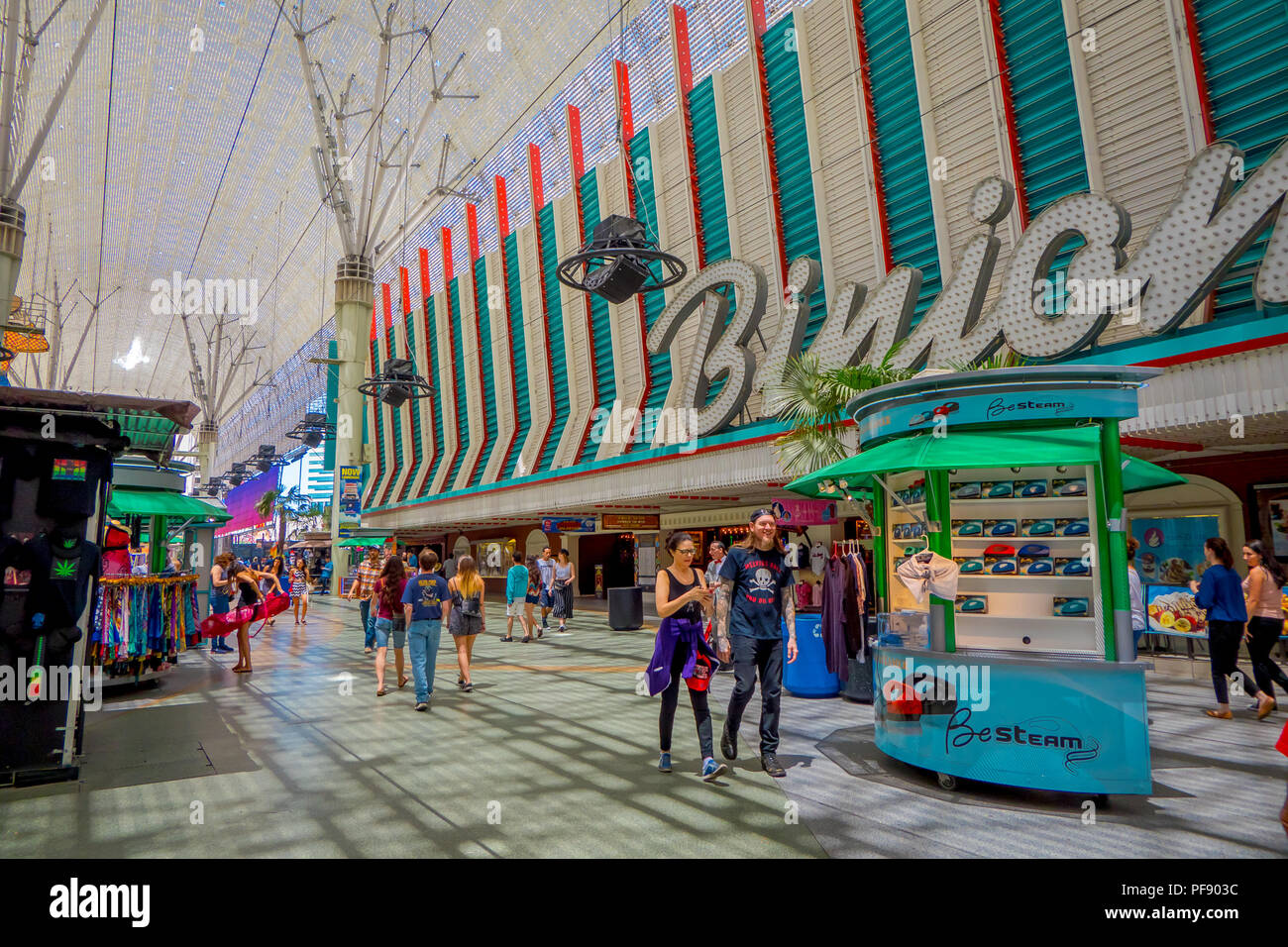 Las Vegas, NV, USA, June 15, 2018: Unidentified people walking at the