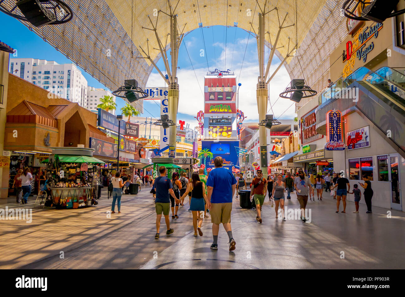 Las Vegas, NV, USA, June 15, 2018: Unidentified people walking at the