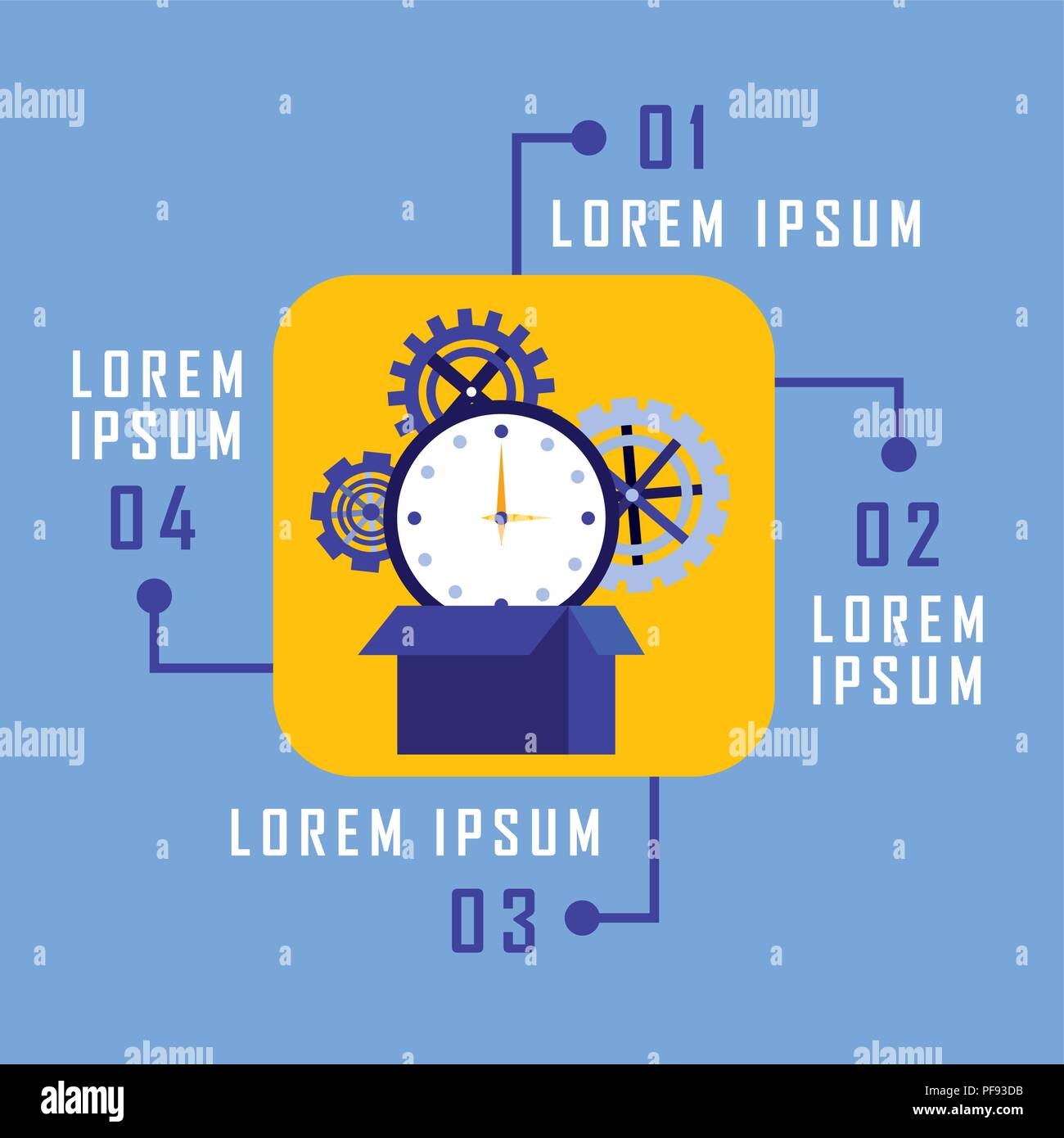 infographic business flowchart clock gear work Stock Vector Image & Art