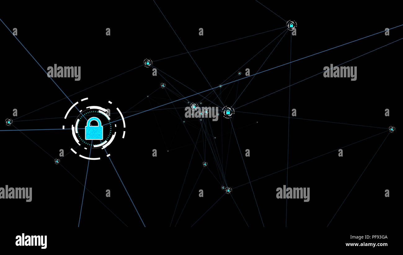 Internet technology network cyber security concept of protect computer ...