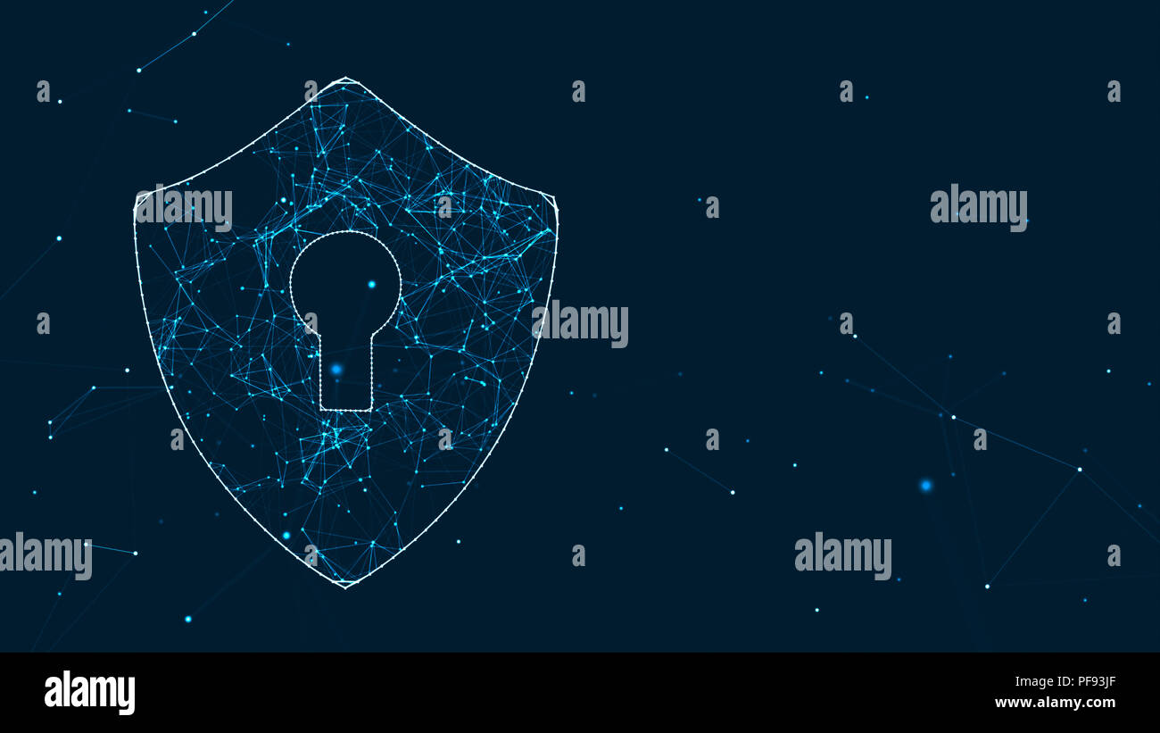 Internet technology network cyber security concept of protect computer ...