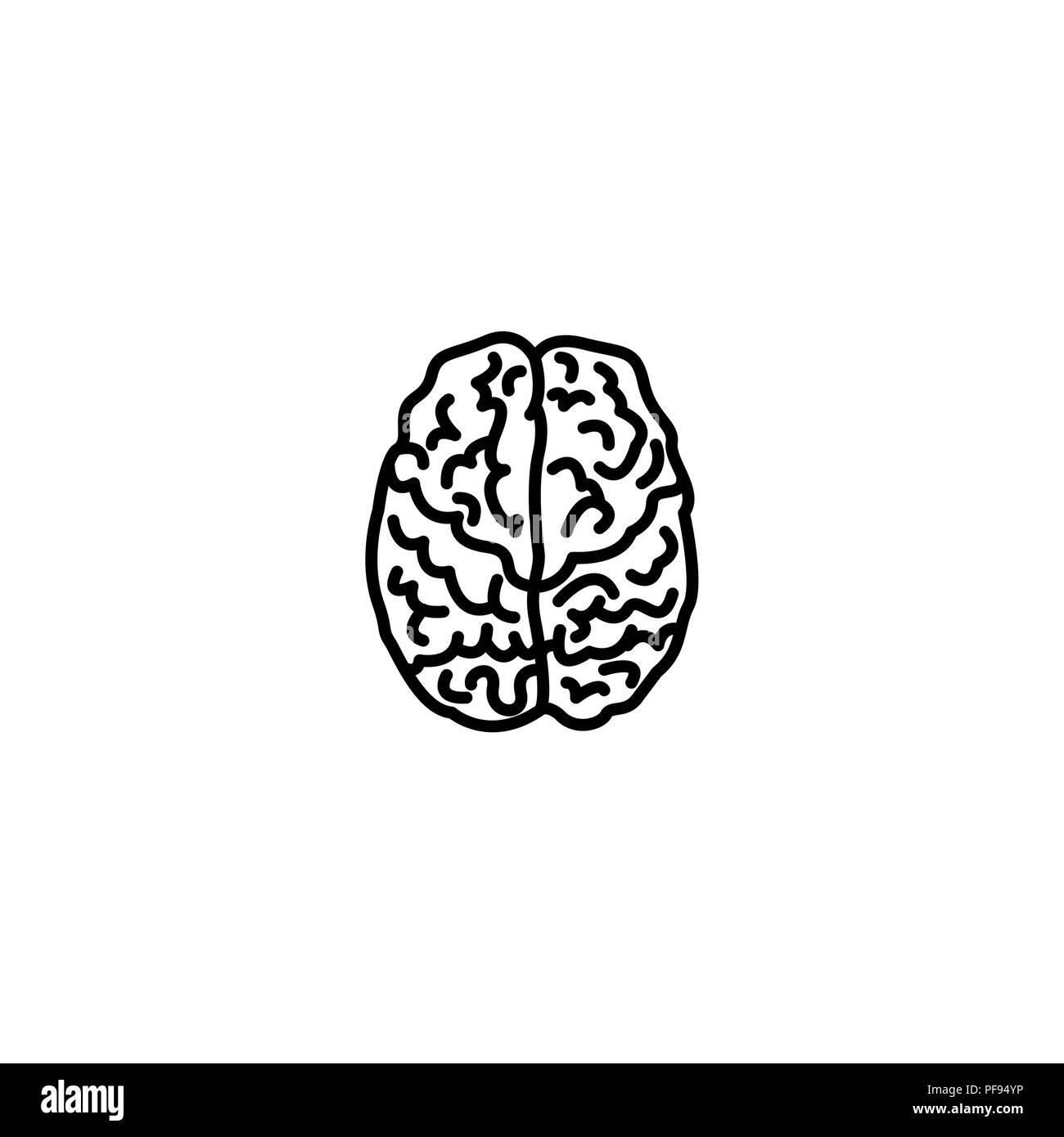 Web line icon. Human brain black on white background Stock Vector Image ...