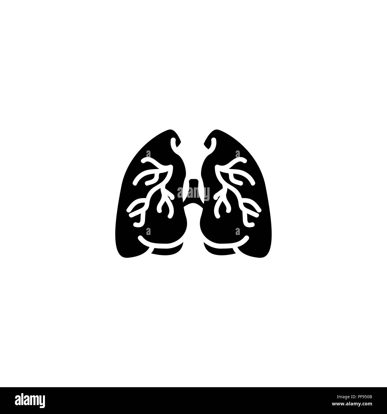 Web icon. Lungs. vector illustration black on white background Stock Vector