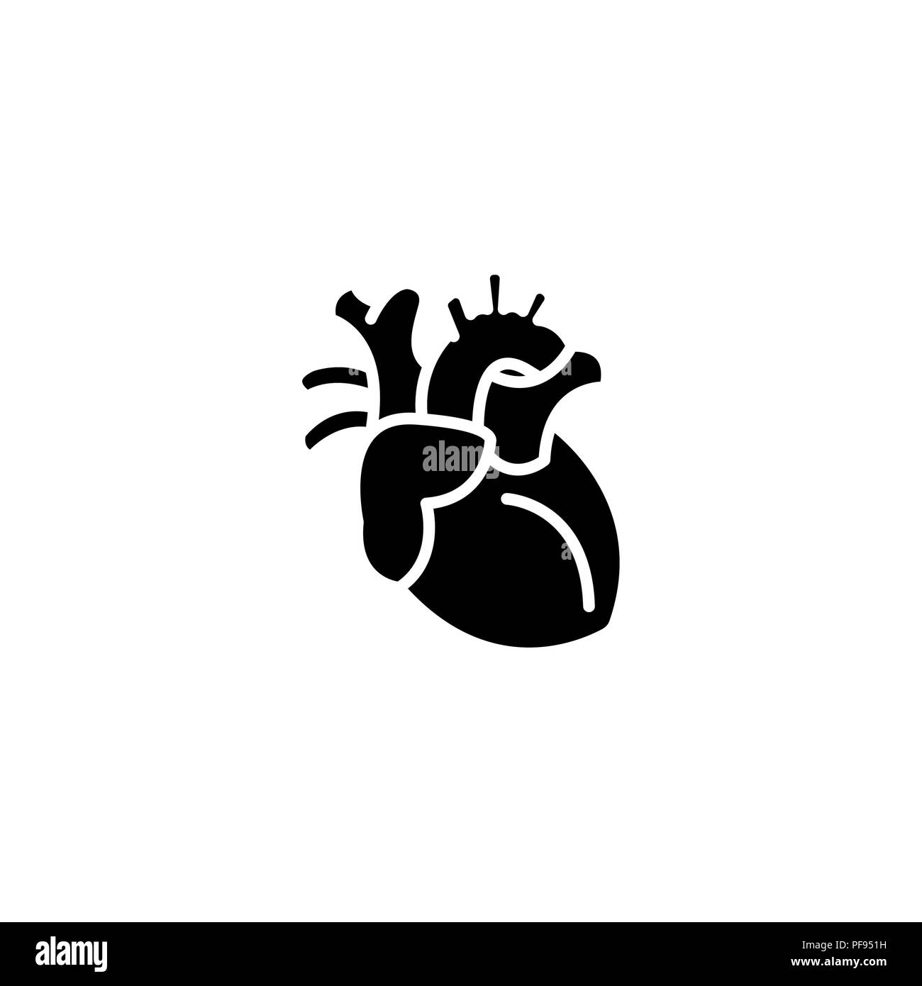 Web icon. Human heart black on white background Stock Vector Image ...