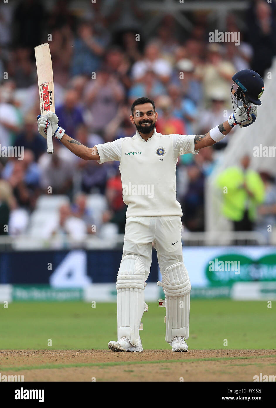 India's Virat Kohli celebrates his century during day three of the Specsavers Third Test match at Trent Bridge, Nottingham Stock Photo - Alamy India's Virat Kohli celebrates his century during day three of the Specsavers Third Test match at Trent Bridge, Nottingham Stock Photo - Alamy