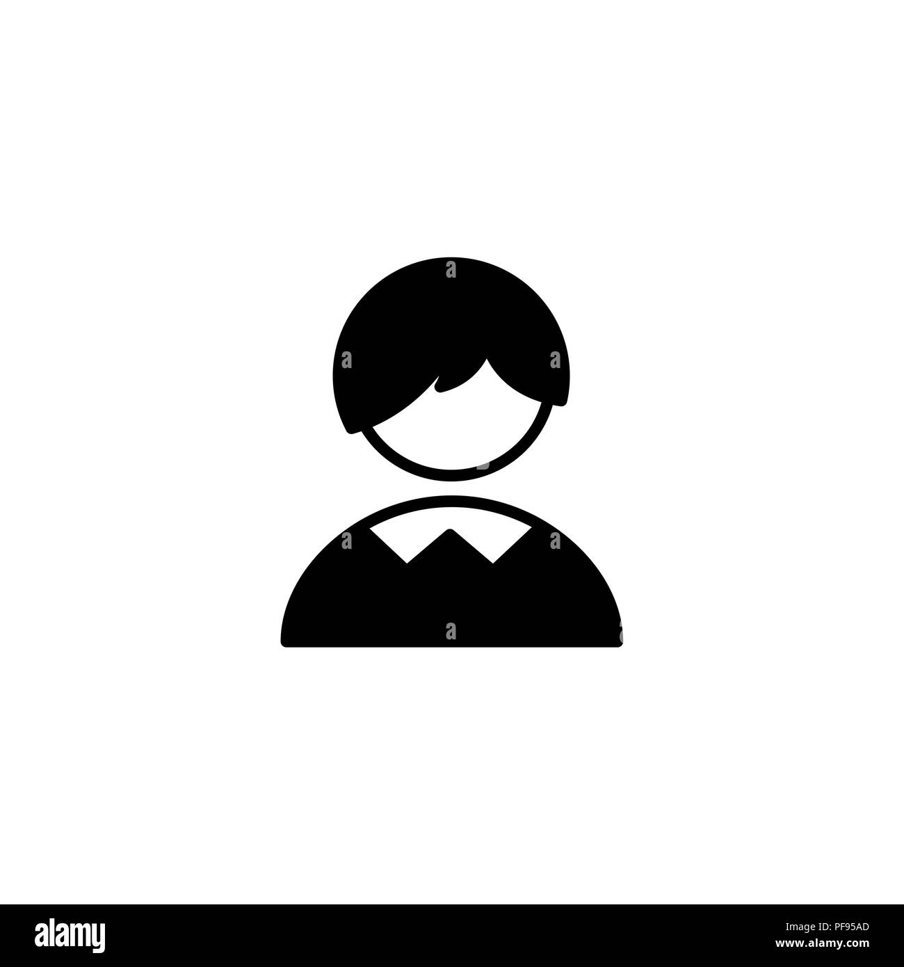 Web icon. Schoolboy, boy black on white background Stock Vector