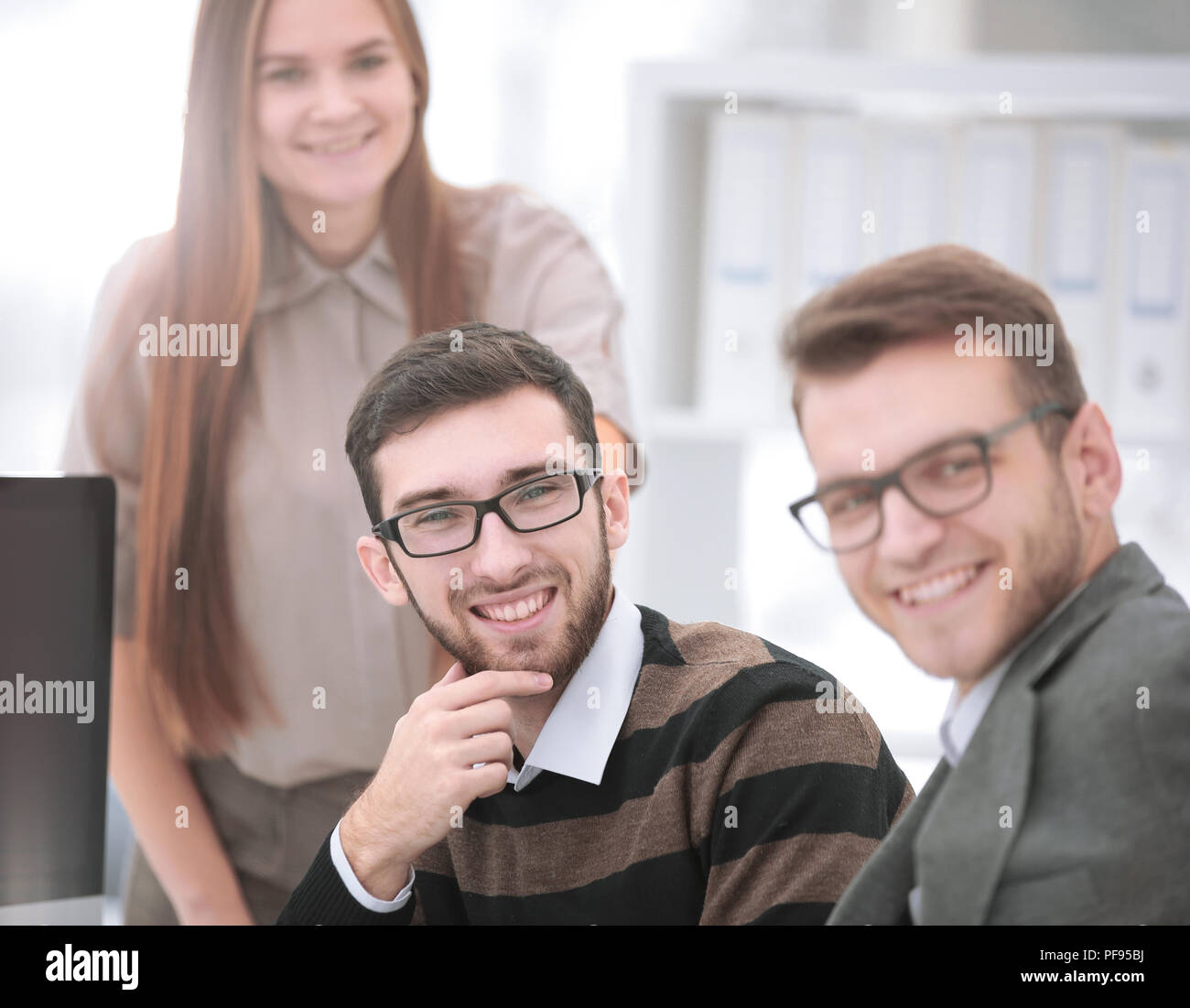 successful business team in the workplace in the office Stock Photo - Alamy