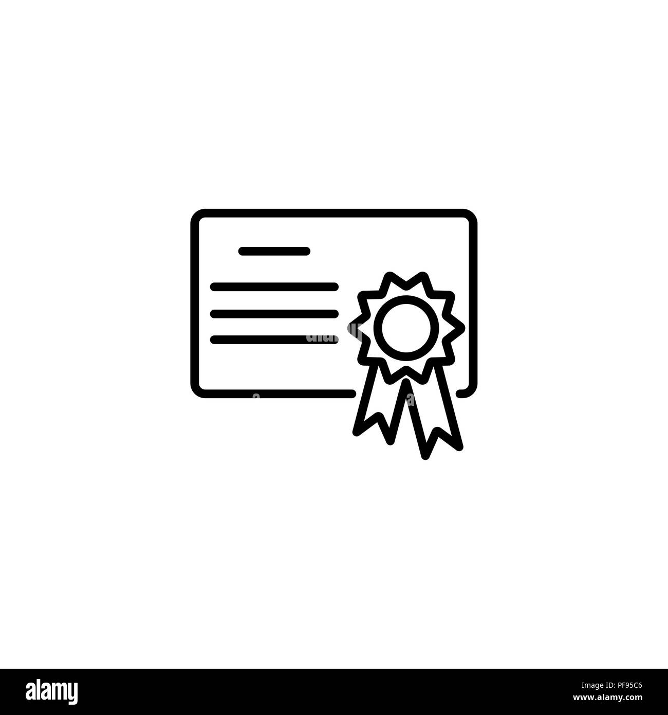 Web line icon. Charter, certificate black on white background Stock ...