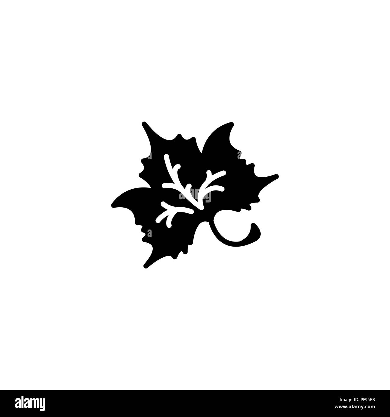 Web icon. Maple leaf, tree leaf black on white background Stock Vector ...
