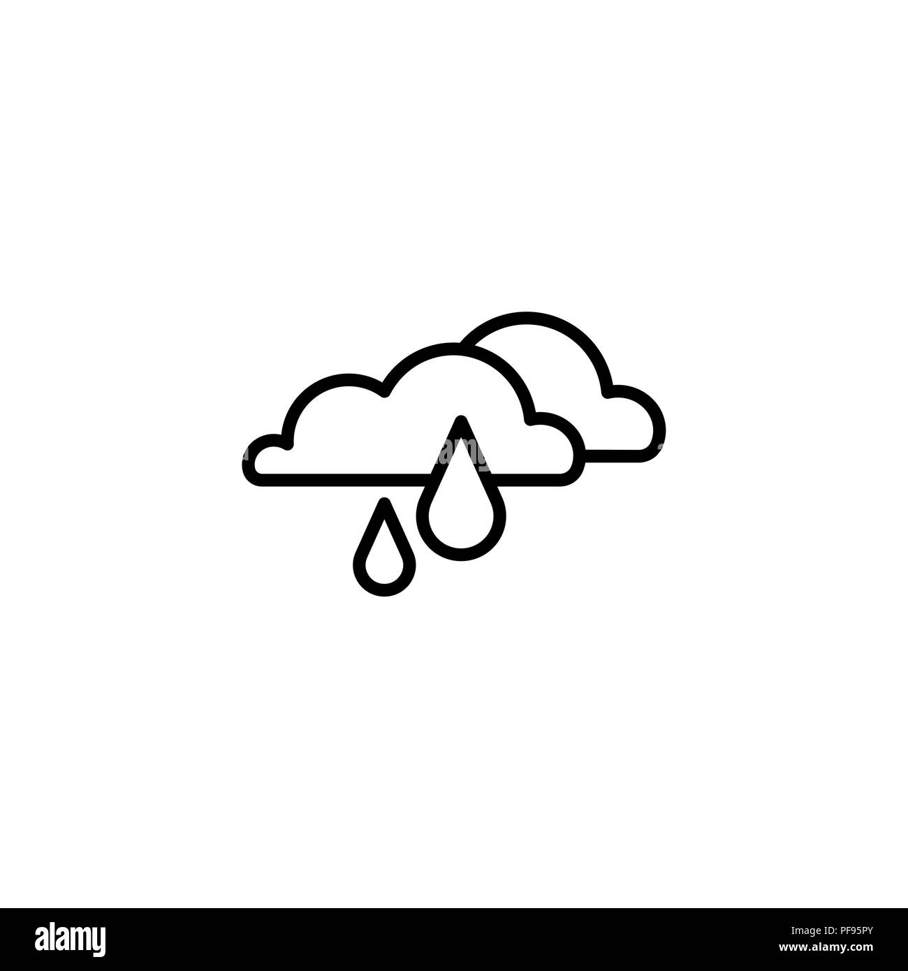 Web icon. Rain Clouds black on white background Stock Vector Image ...