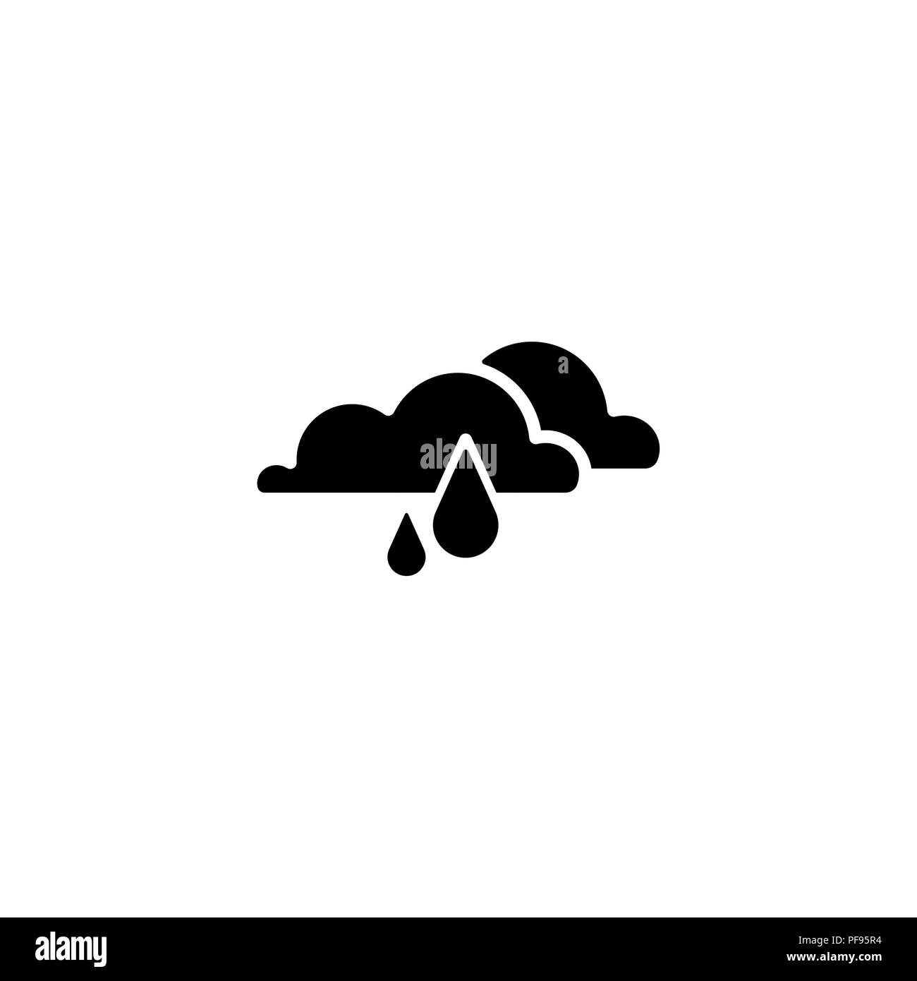 Web icon. Rain Clouds black on white background Stock Vector Image ...