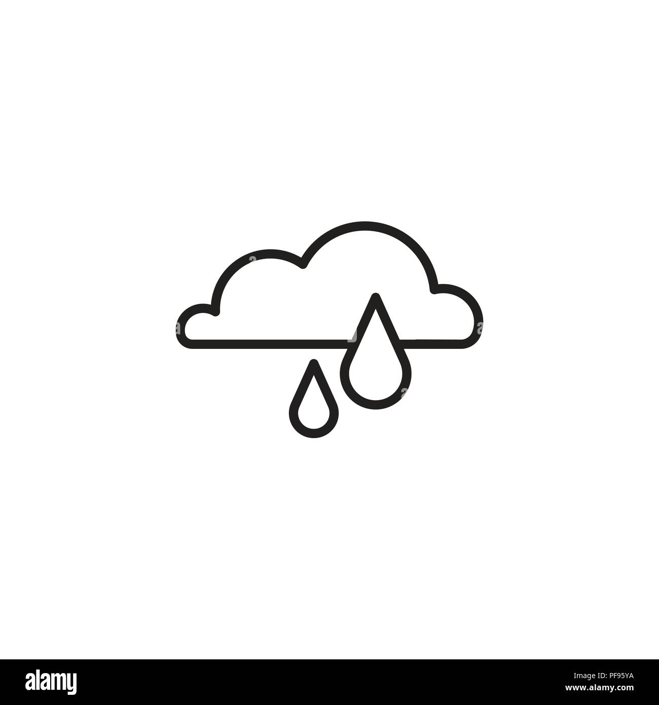 Web icon. Rain Cloud. black on white background Stock Vector Image ...