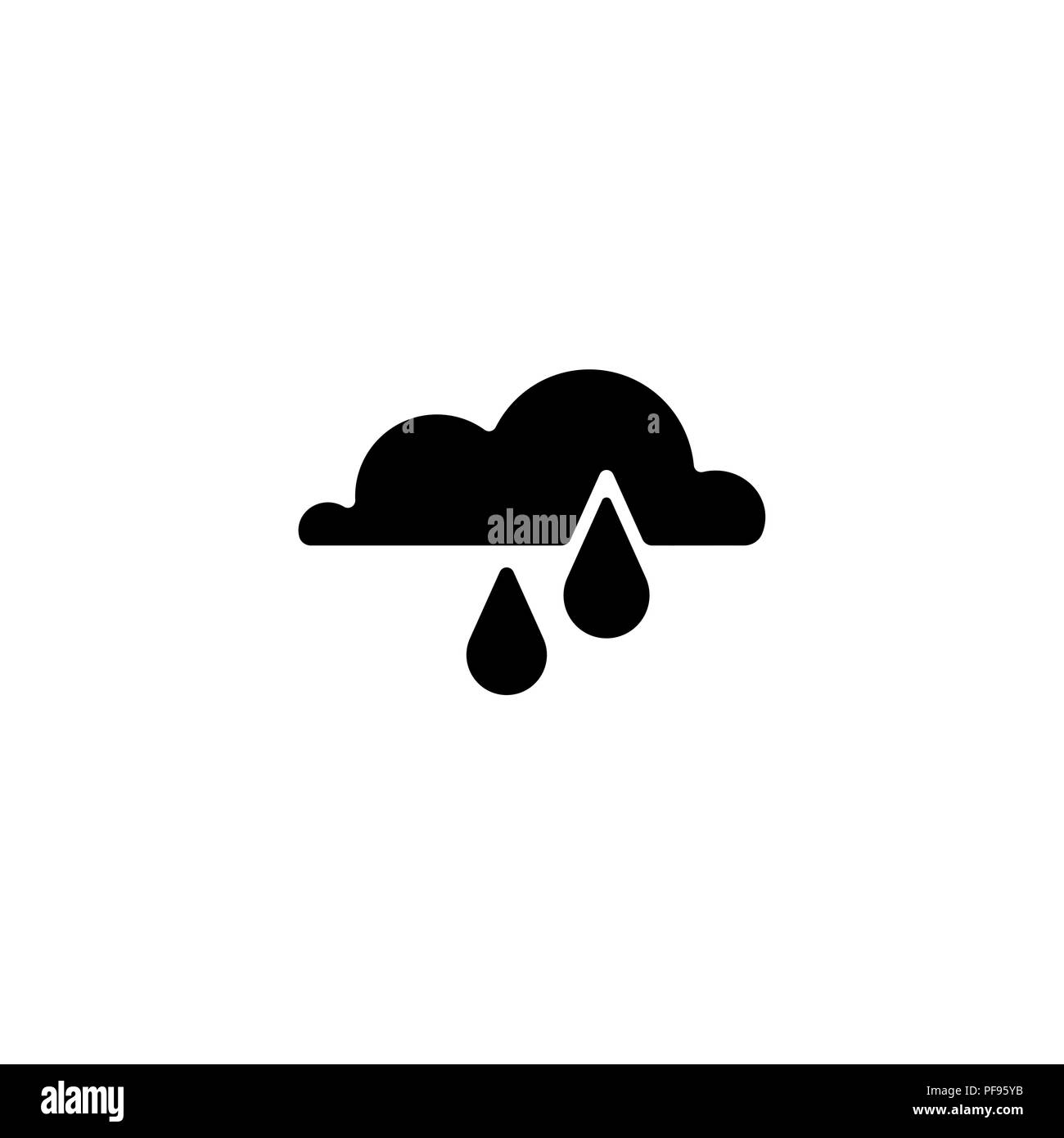 Web icon. Rain Cloud black on white background Stock Vector Image & Art ...