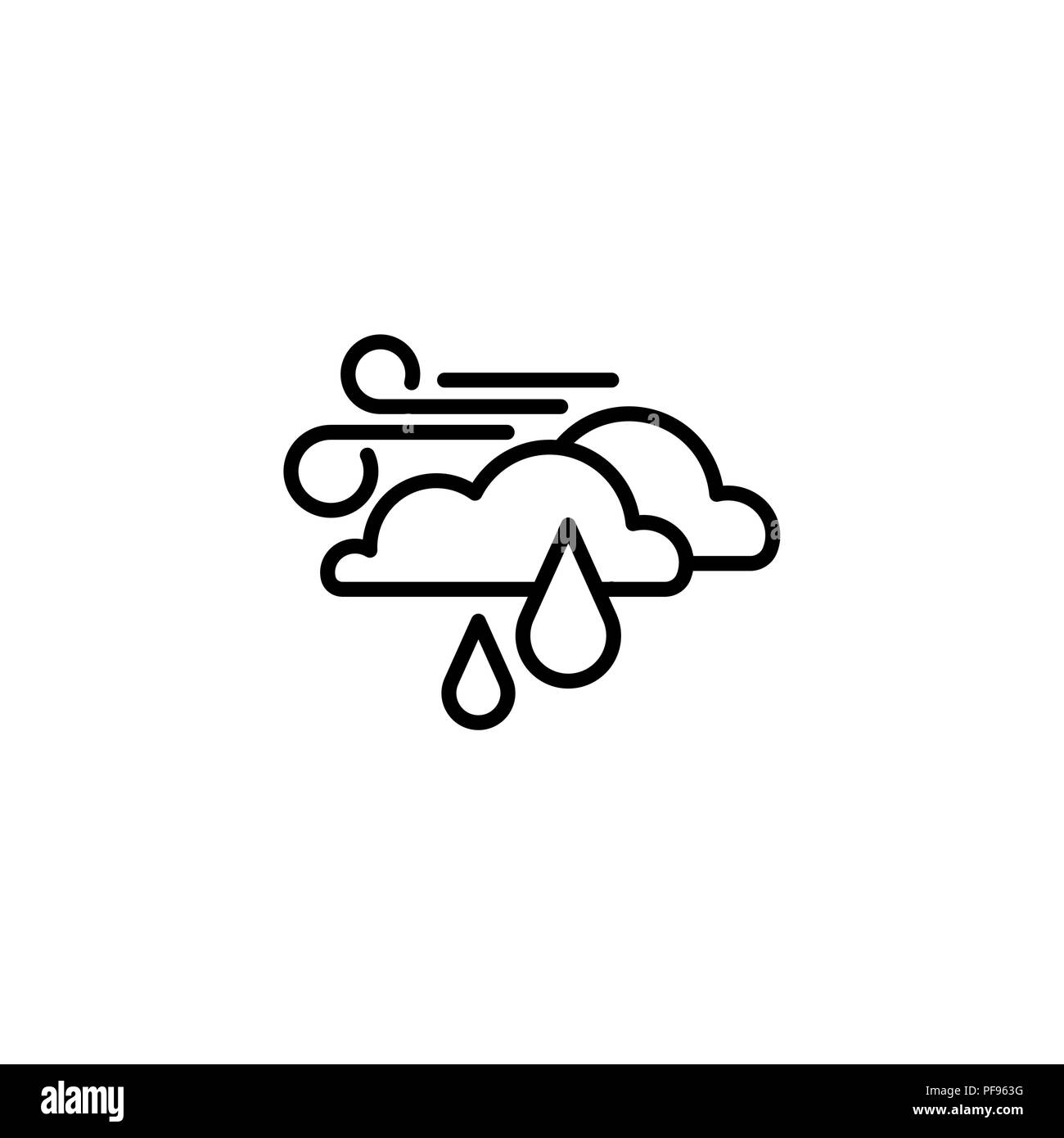 Web icon. Wind, clouds and rain black on white background Stock Vector ...