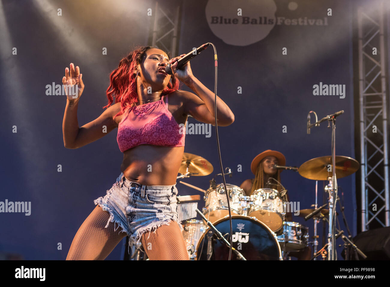 The American blues rock band Southern Avenue with singer Tierinii Jackson live at the 26th Blue Balls Festival in Lucerne Stock Photo
