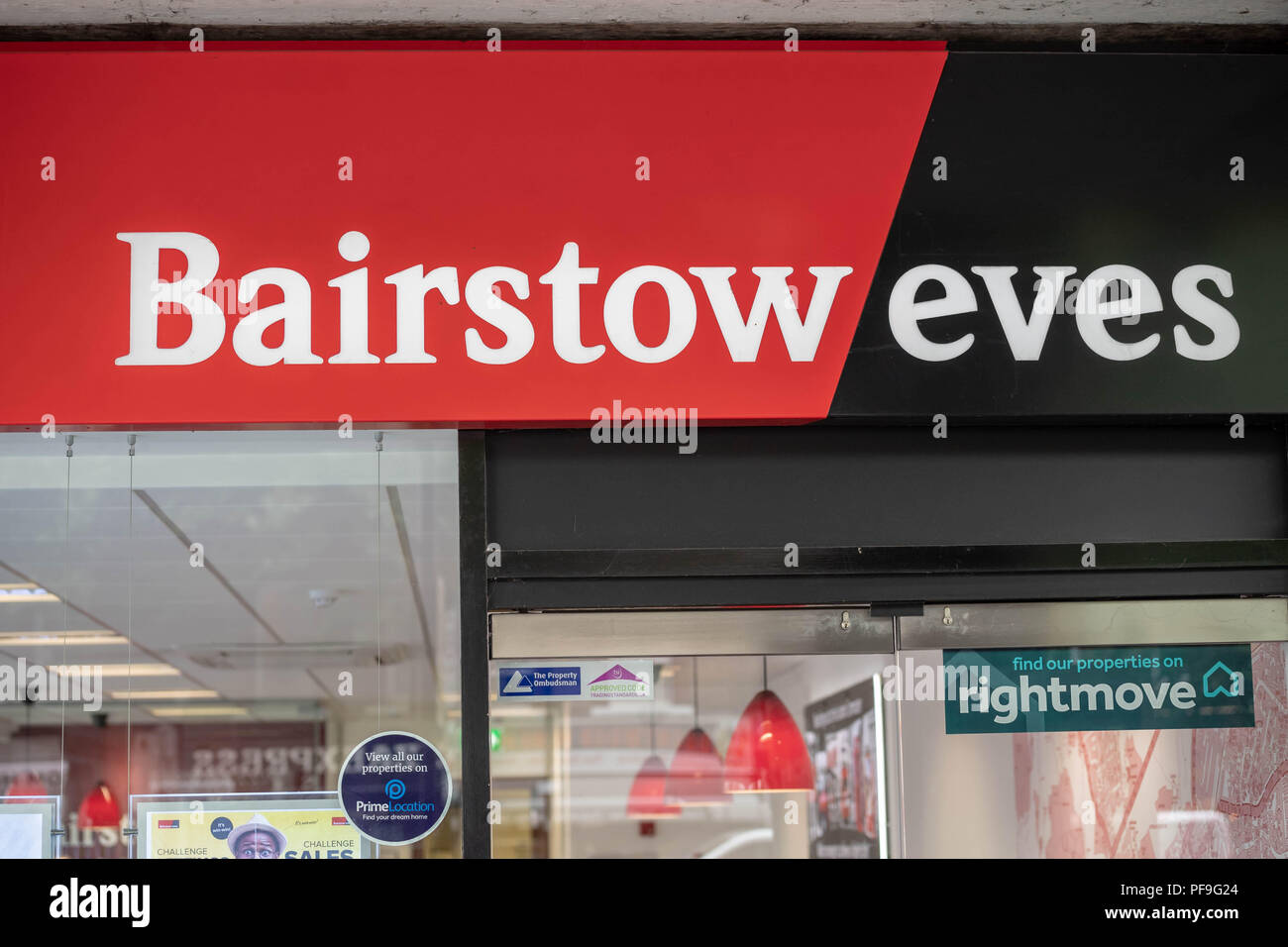 Bairstow Eves (part of the Countrywide plc Group) Estate agents shop signage in Brentwood Essex Stock Photo