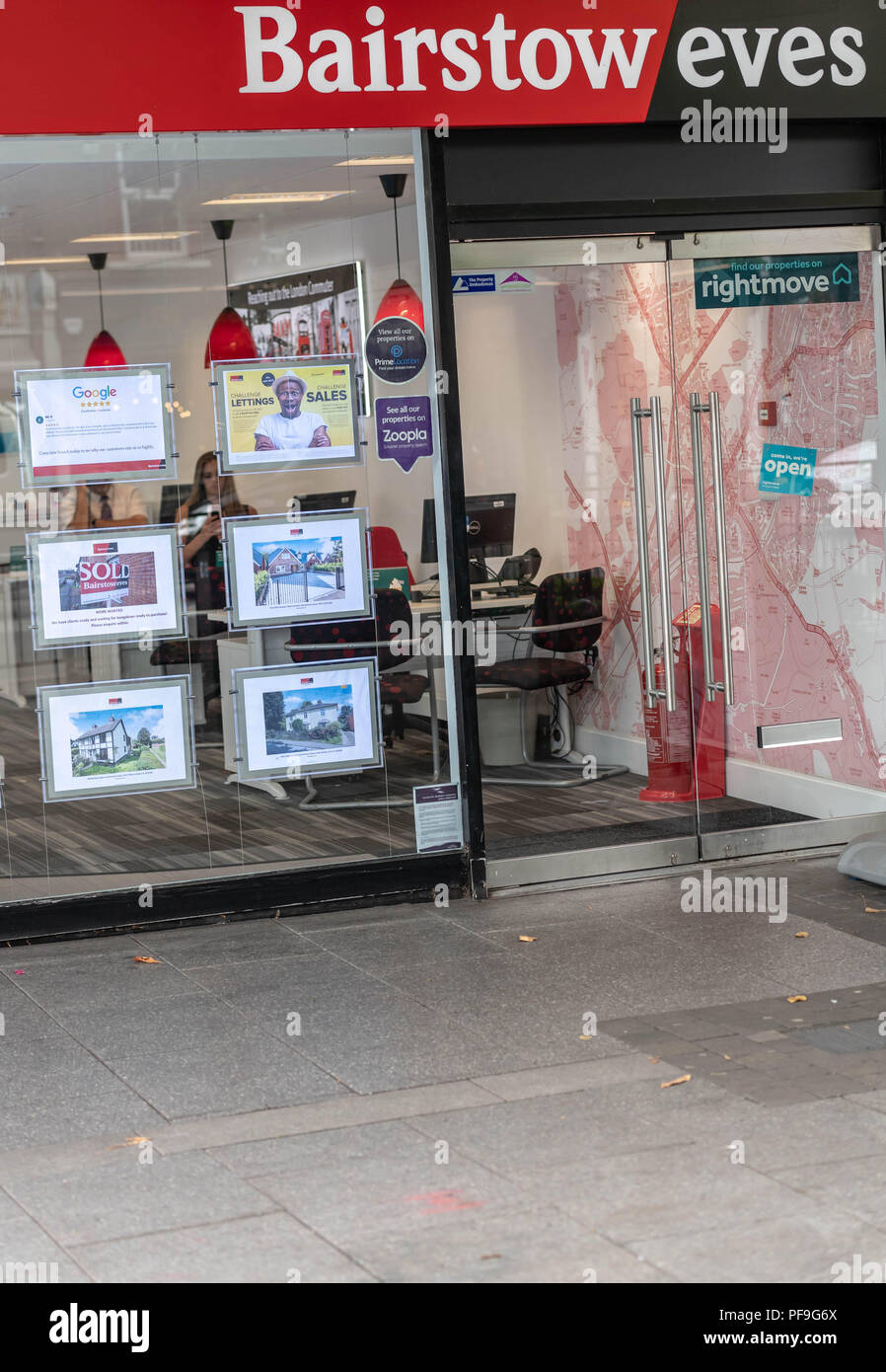 Bairstow Eves (part of the Countrywide plc Group) Estate agents shop signage in Brentwood Essex Stock Photo