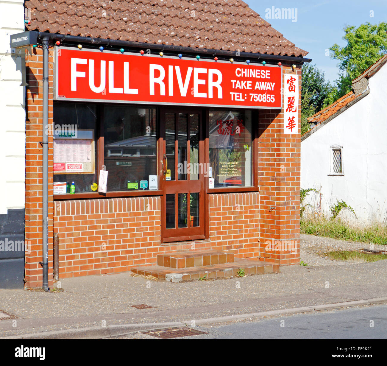 A view of Full River Chinese takeaway in the small market town of Acle, Norfolk, England, United Kingdom, Europe. Stock Photo