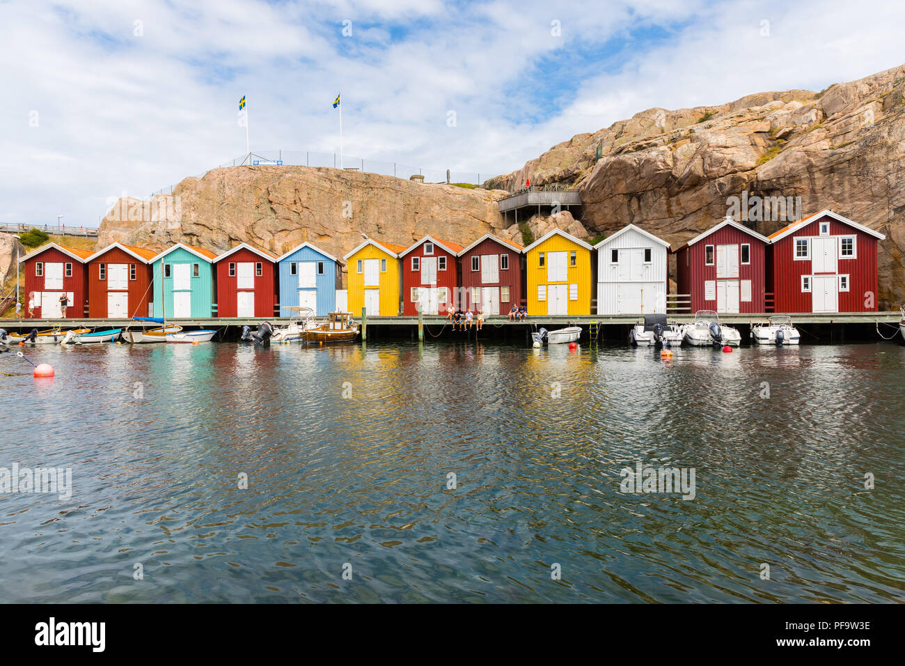 Smögen is a locality situated in Västra Götaland County, Sweden. It is one of the liveliest 'summer towns' of the Swedish west coast. Stock Photo