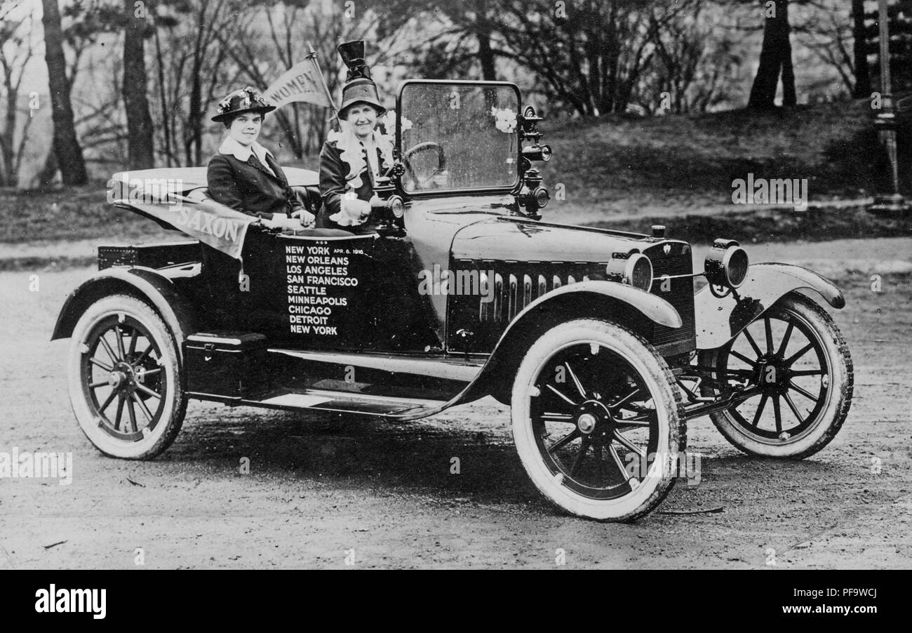 Black and white photograph showing suffragists Alice Snitzer Burke and