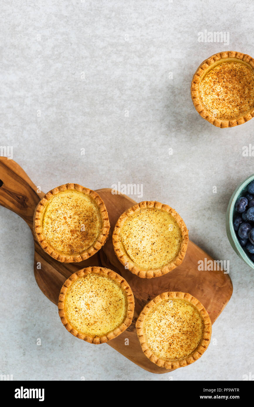 Free range Egg Custard Tart, traditional English, Portuguese, Chinese