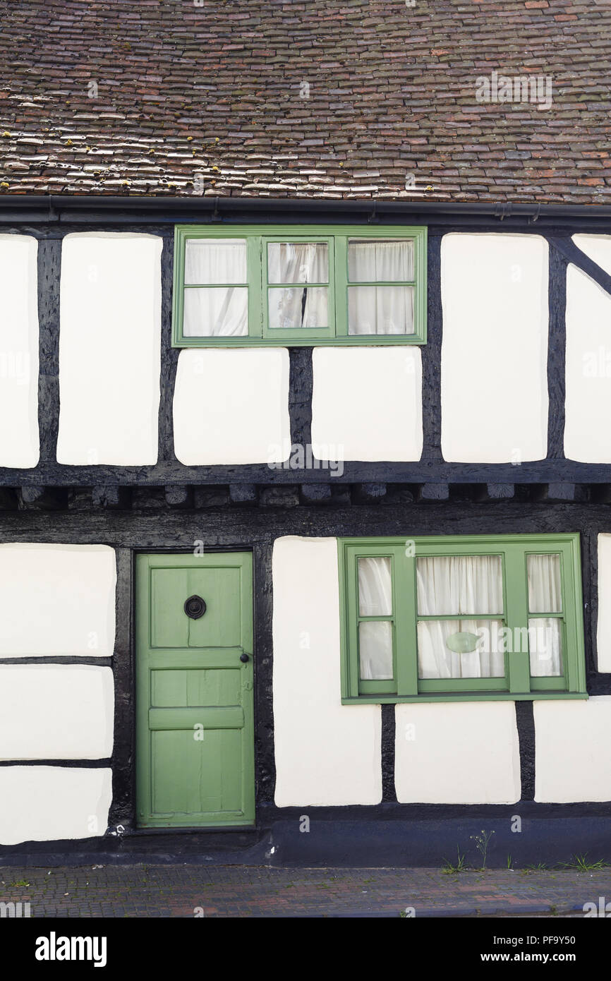 Winslow, UK - April 27, 2015. Old Tudor timber frame cottage in England, UK Stock Photo