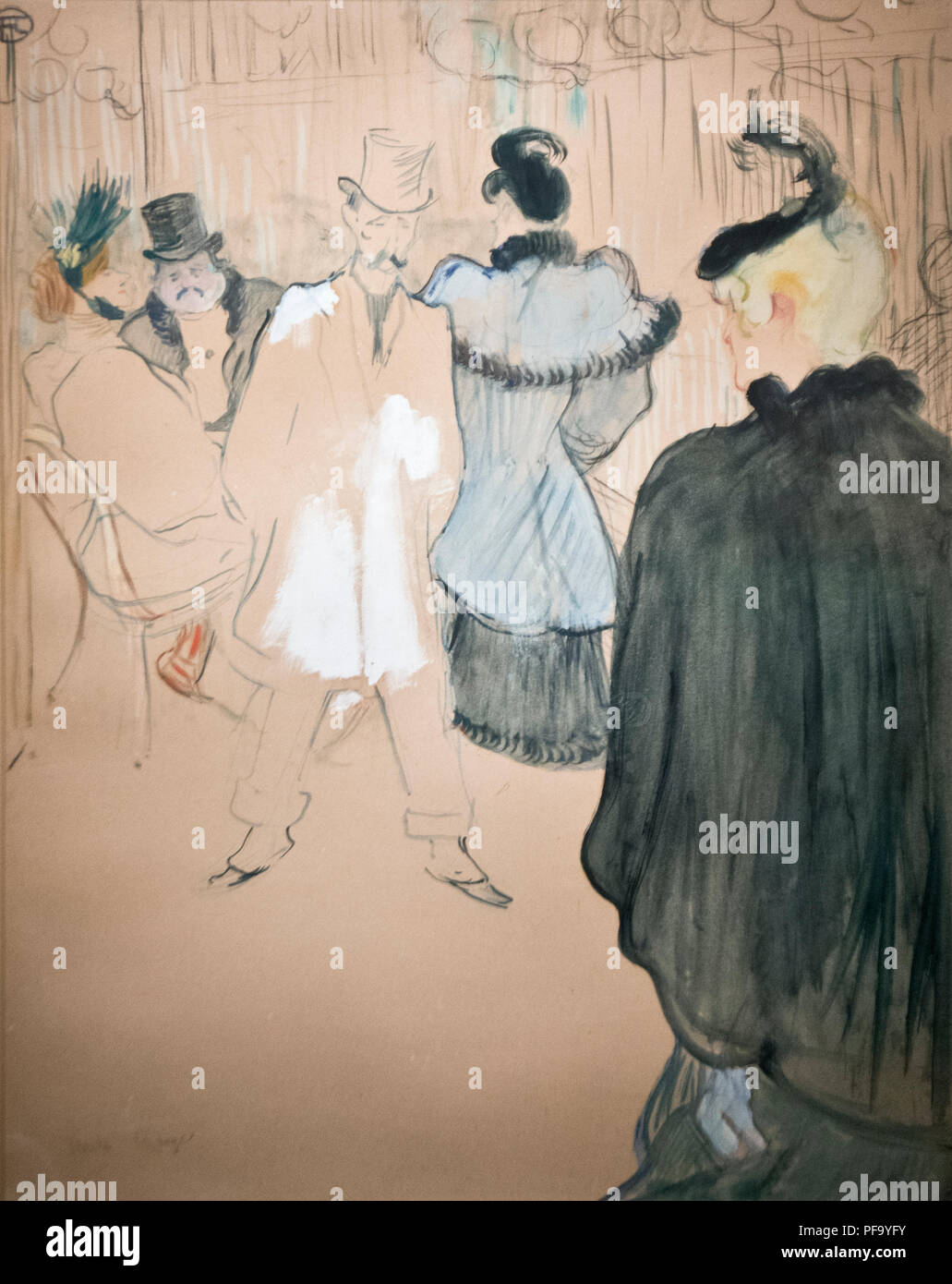 Henri Toulouse Lautrec - La Goulue et Paul Lescau (at the Moulin Rouge) 1894 Stock Photo